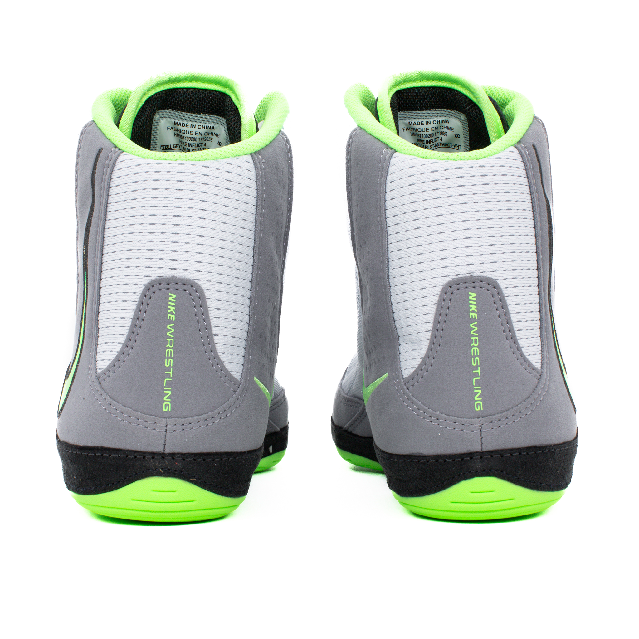 Nike Inflict 4 Wrestling Boots Grey Green White
