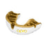 Opro Gold Mouthguard white with gold and gold Opro logo