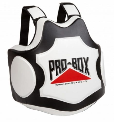 Pro-Box Hi Impact Coaches Body Shield Black and white with Pro-Box logo on front