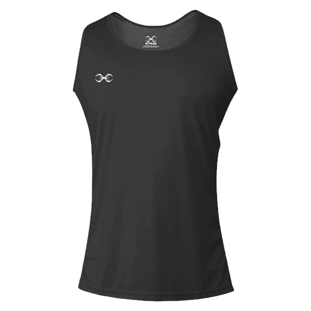 Sting Mettle Competition Vest for boxing, black with white Sting logo