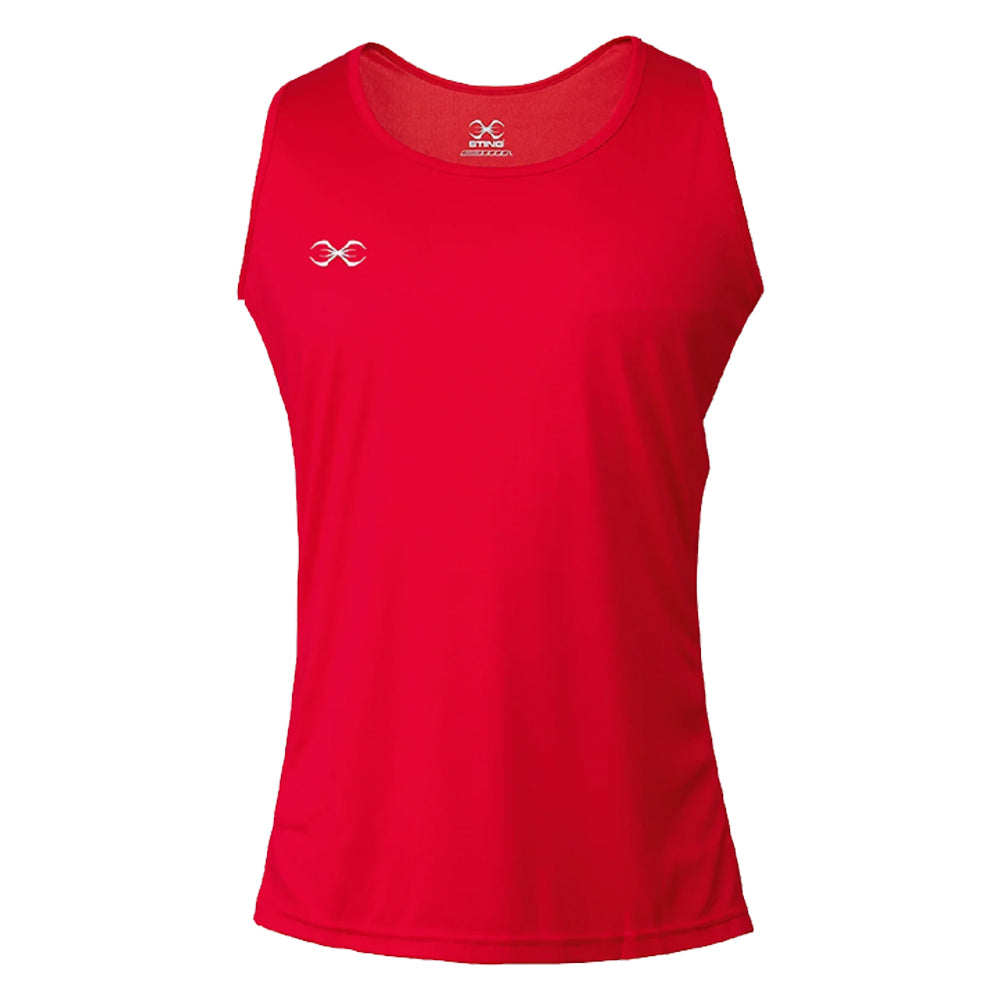 Sting Kids Mettle Competition Vest for boxing, red with white Sting logo