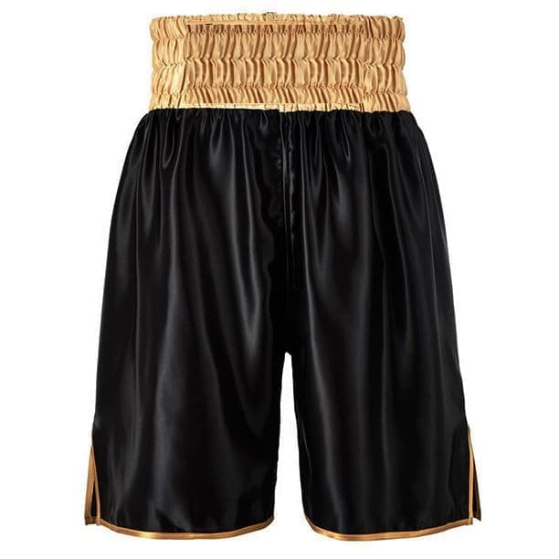 Suzi Wong Hagler Boxing Shorts black with gold waistband