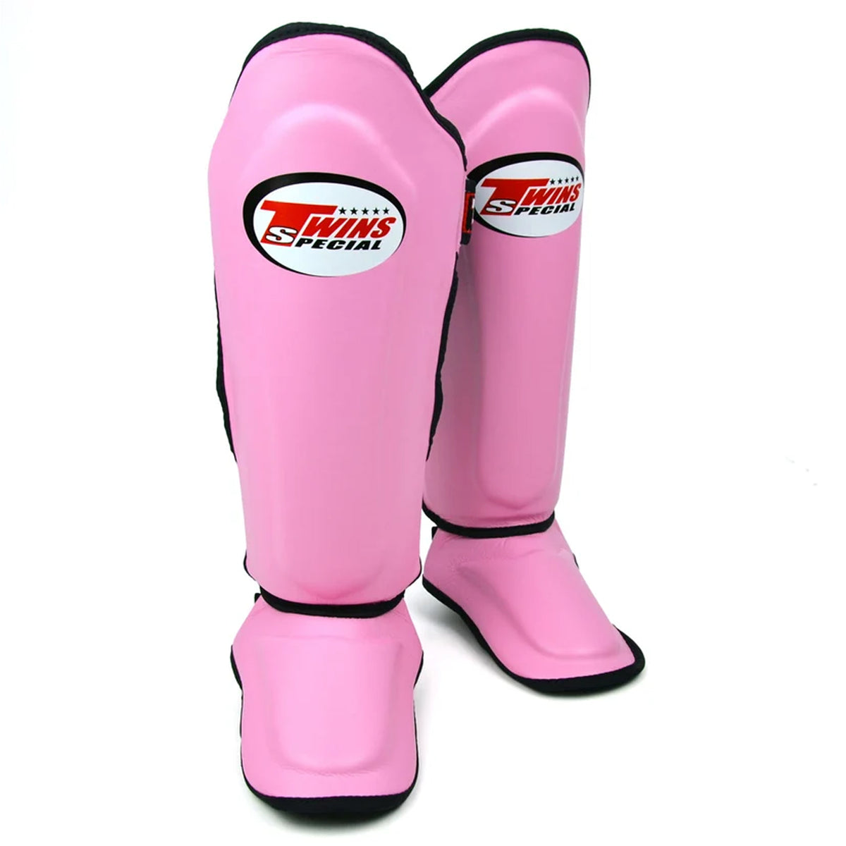 Twins SGL10 Leather Shin Pads for Muay Thai Pink