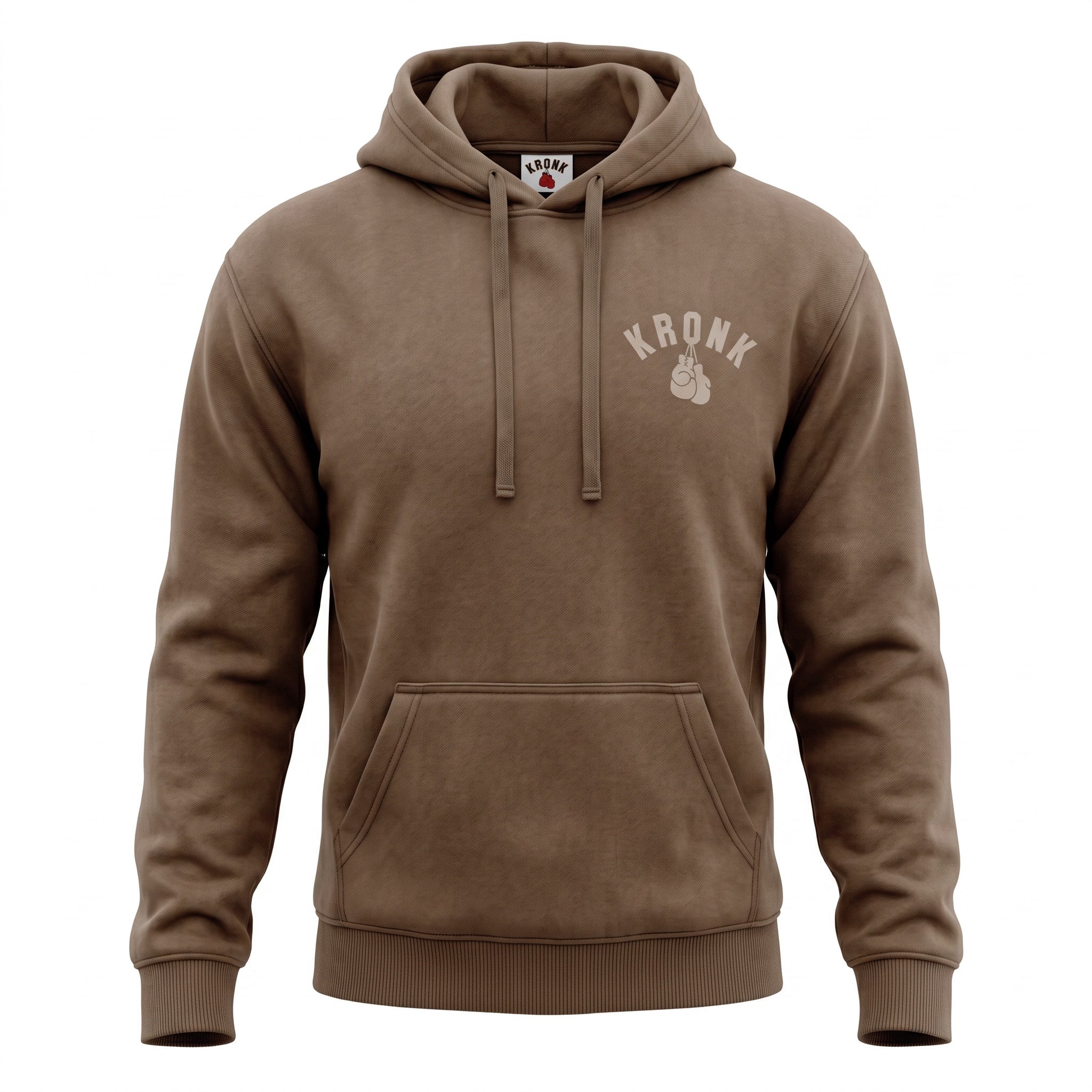 Kronk Faded Gloves Vintage Wash Hoodie Loose Fit Brown