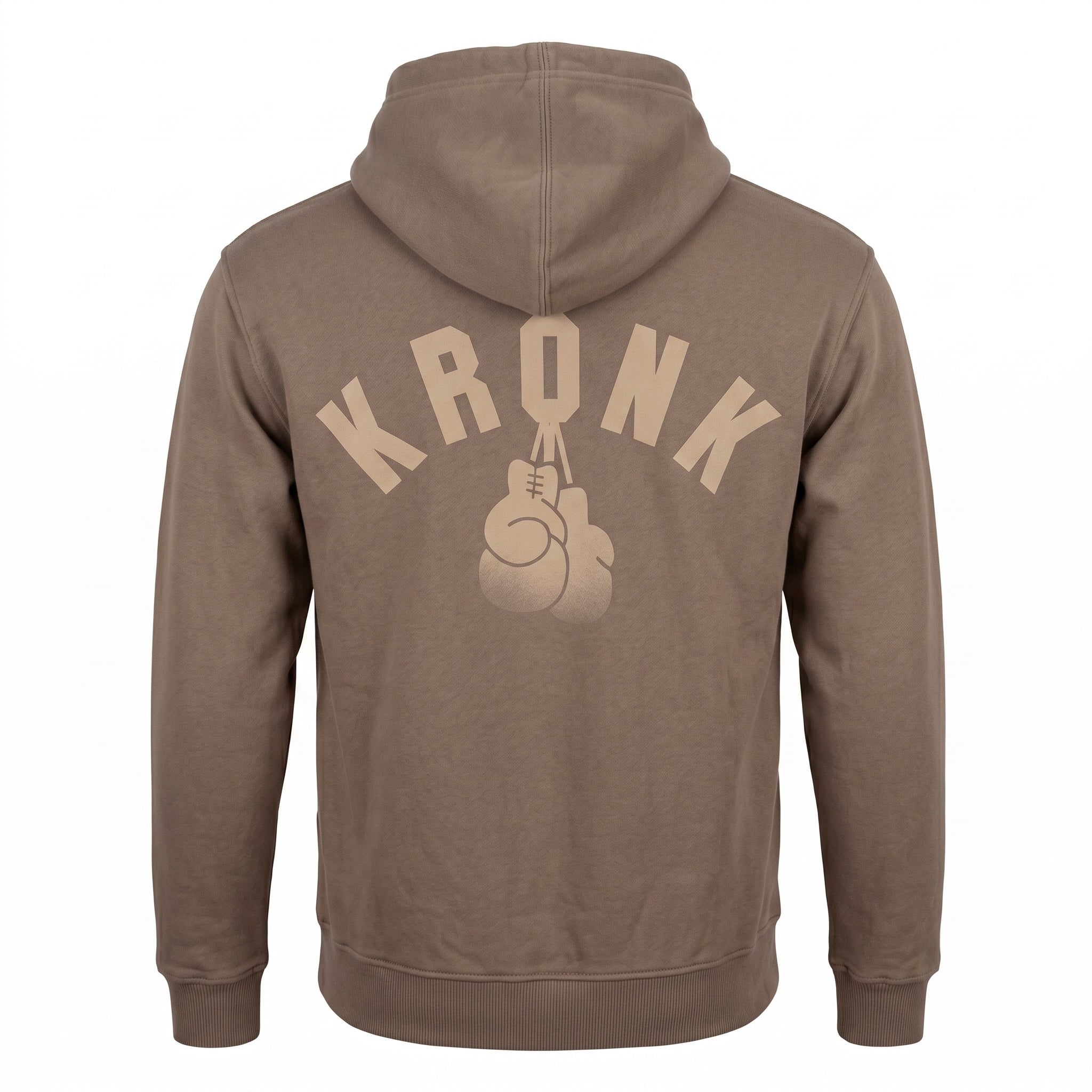 Kronk Faded Gloves Vintage Wash Hoodie Loose Fit Brown