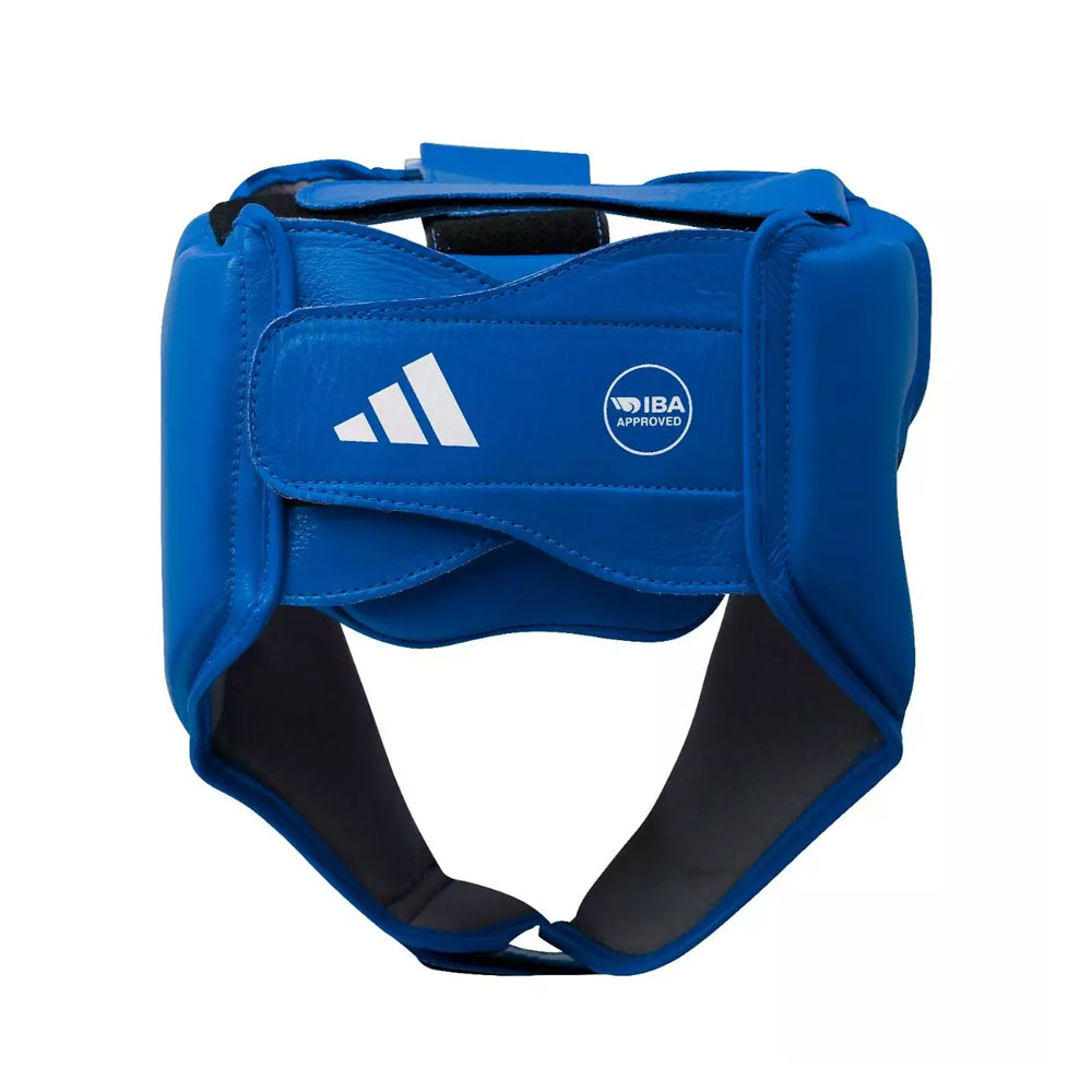 Adidas IBA Head Guard Blue with white Adidas Boxing logo