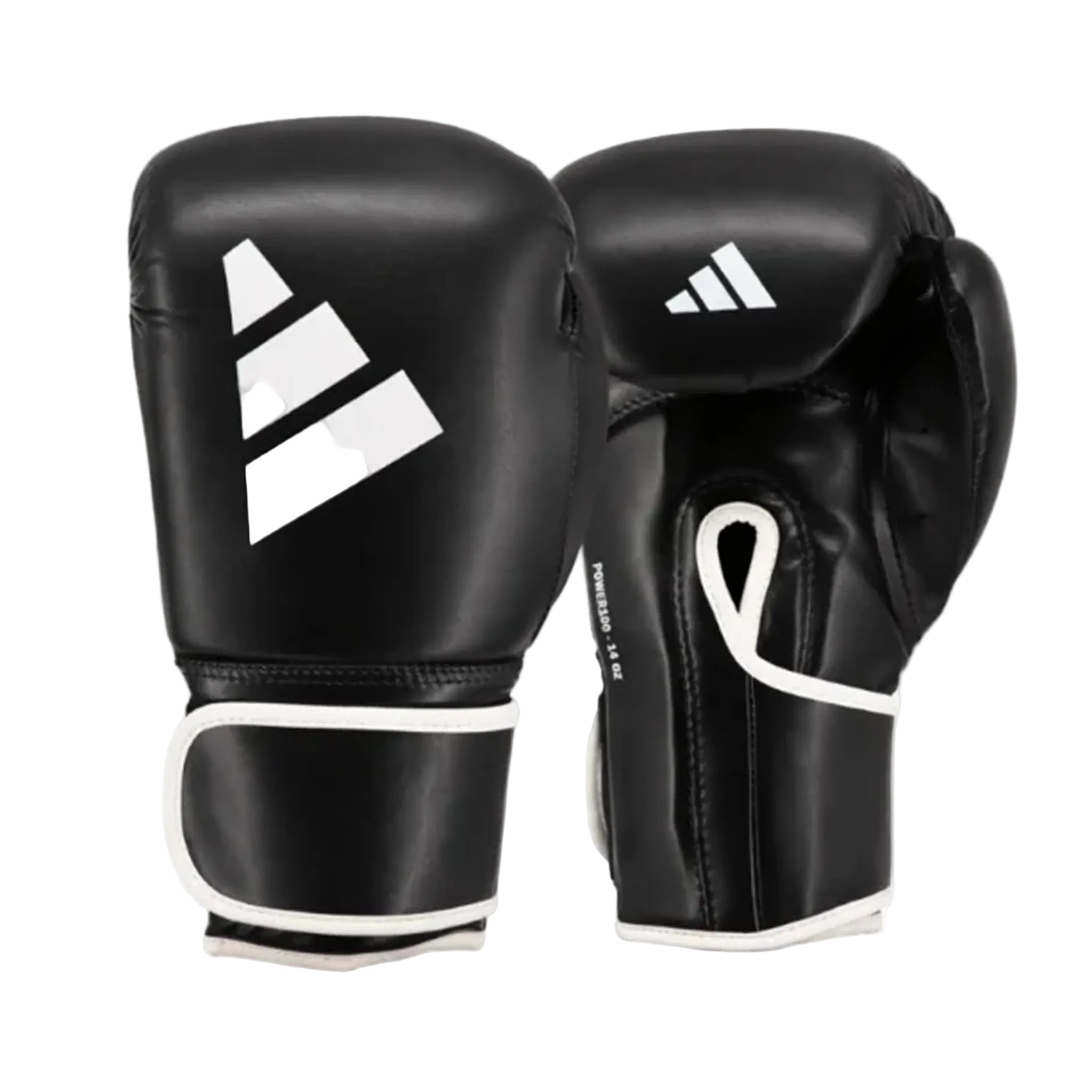 Adidas Power 100 Boxing Gloves Black with white Adidas logo