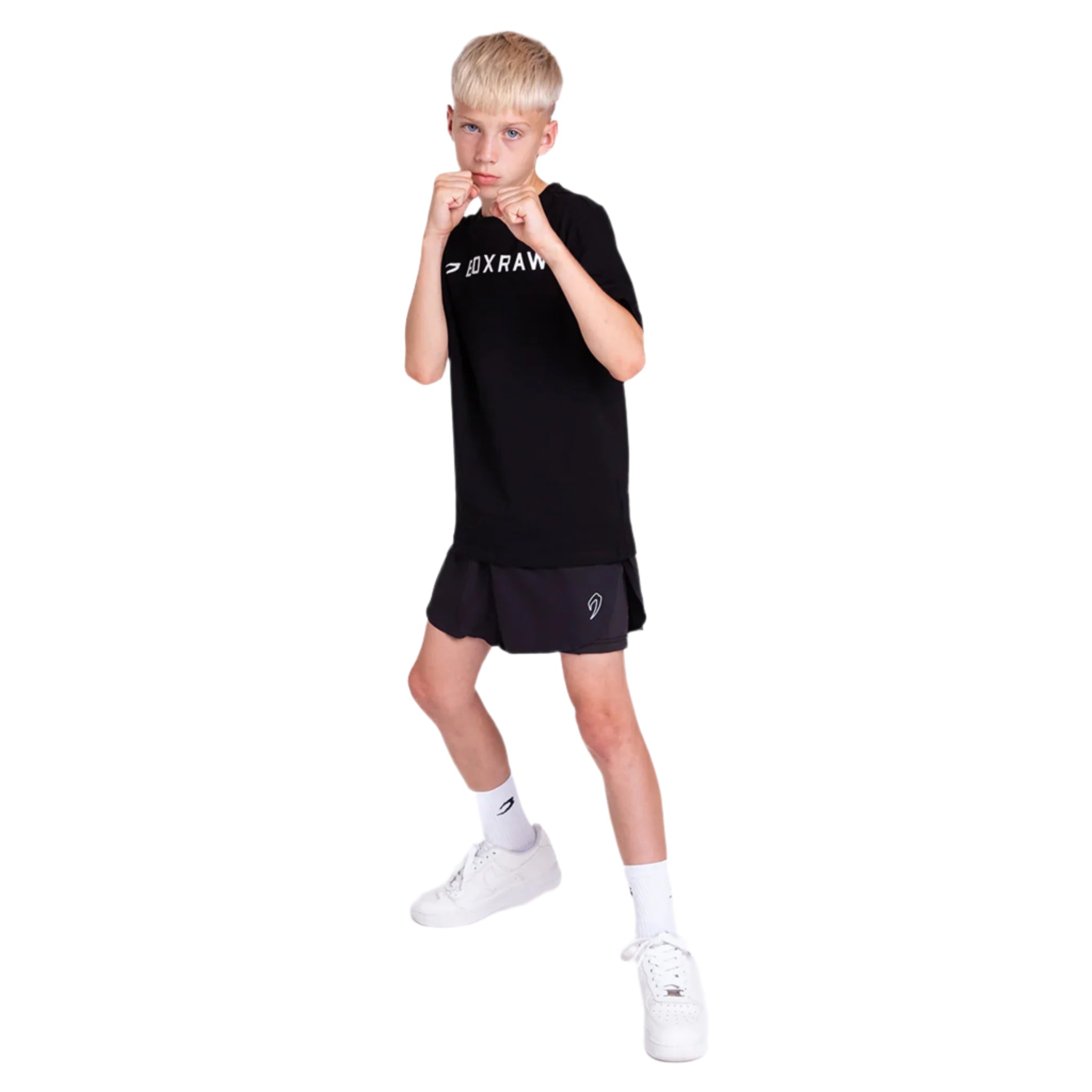BOXRAW Kids A.B.C. T-Shirt black with white BOXRAW logo across chest