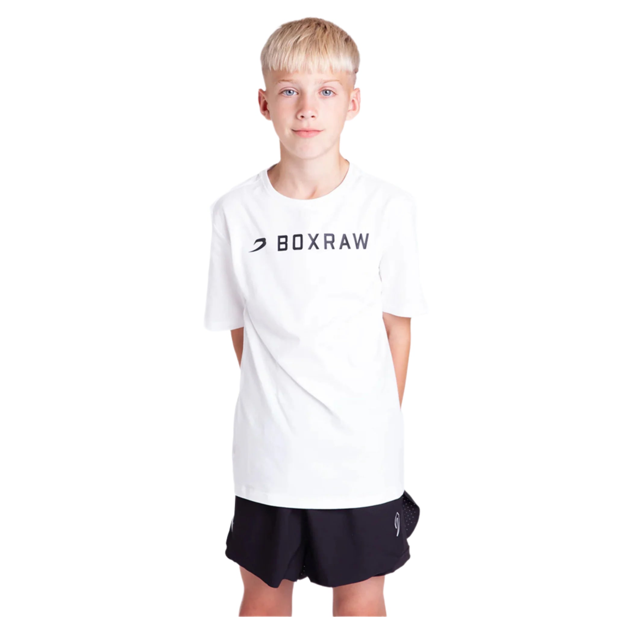BOXRAW Kids A.B.C. T-Shirt white with black BOXRAW logo across chest
