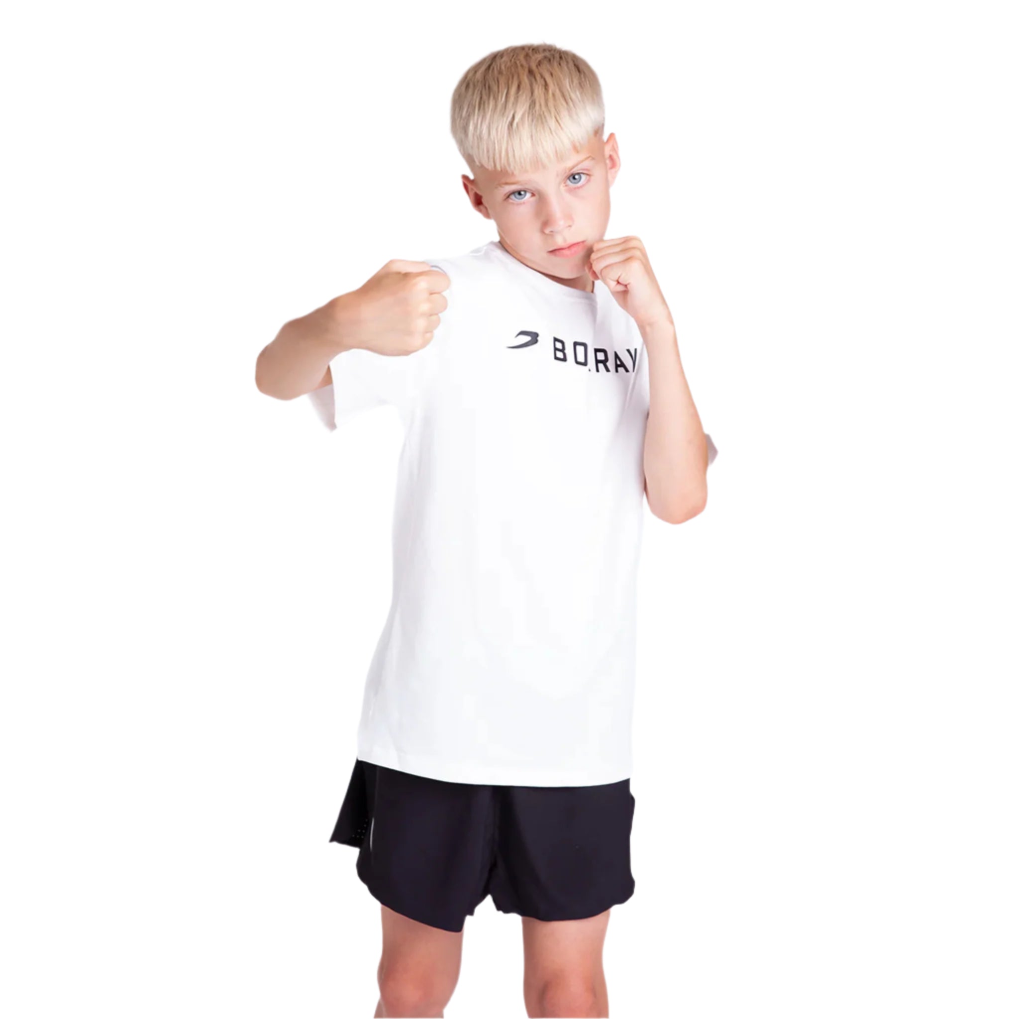 BOXRAW Kids A.B.C. T-Shirt white with black BOXRAW logo across chest