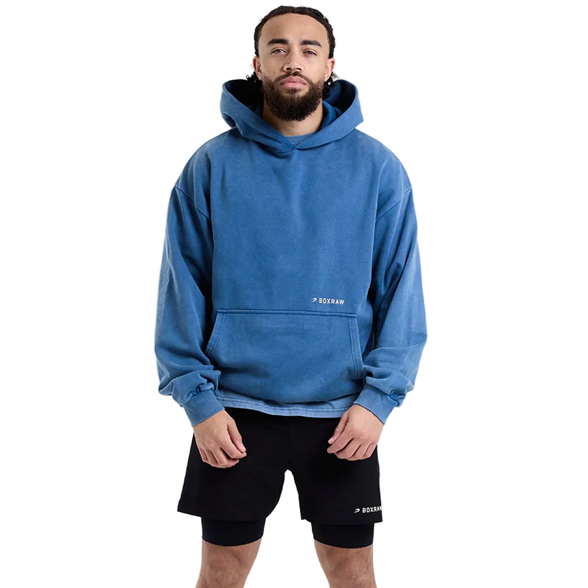 boxraw sparring club hoodie washed baby blue