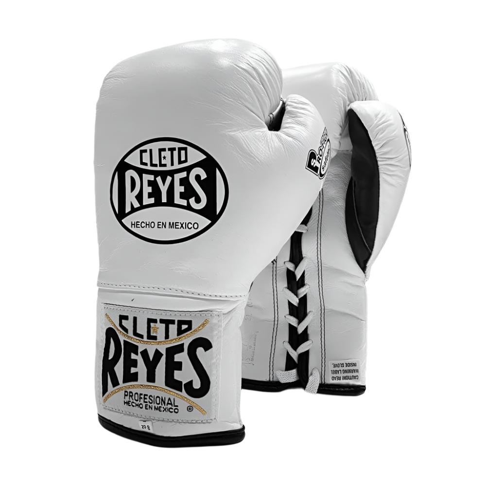 Cleto Reyes Safetech Fight Gloves white with black Cleto Reyes Boxing Gloves Logo