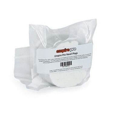 Empire Pro Nasal Plugs in clear packaging wiht Empire Pro logo branding