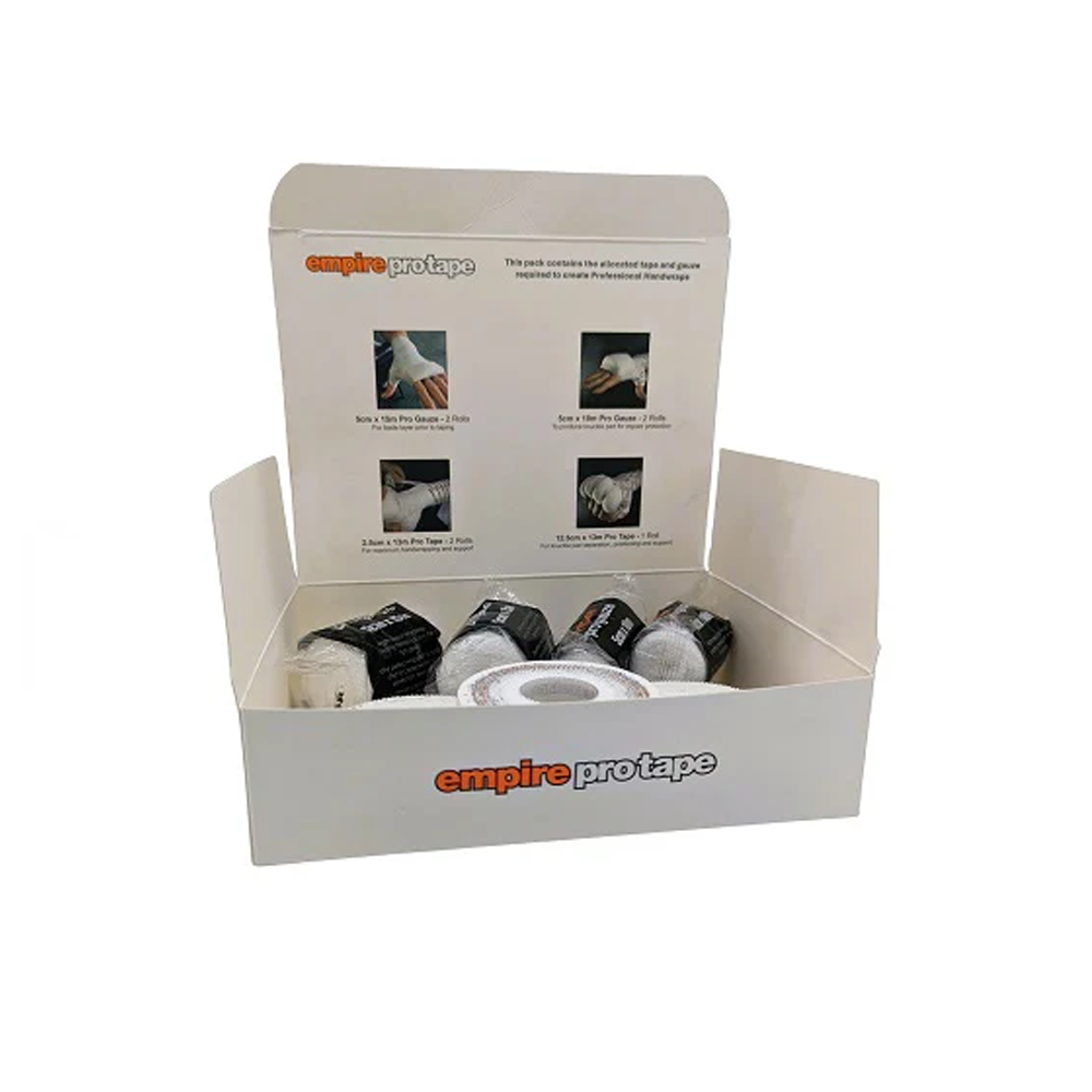 Empire Pro Pack with Empire Branded Box Open, pro Gauze and Pro Tape