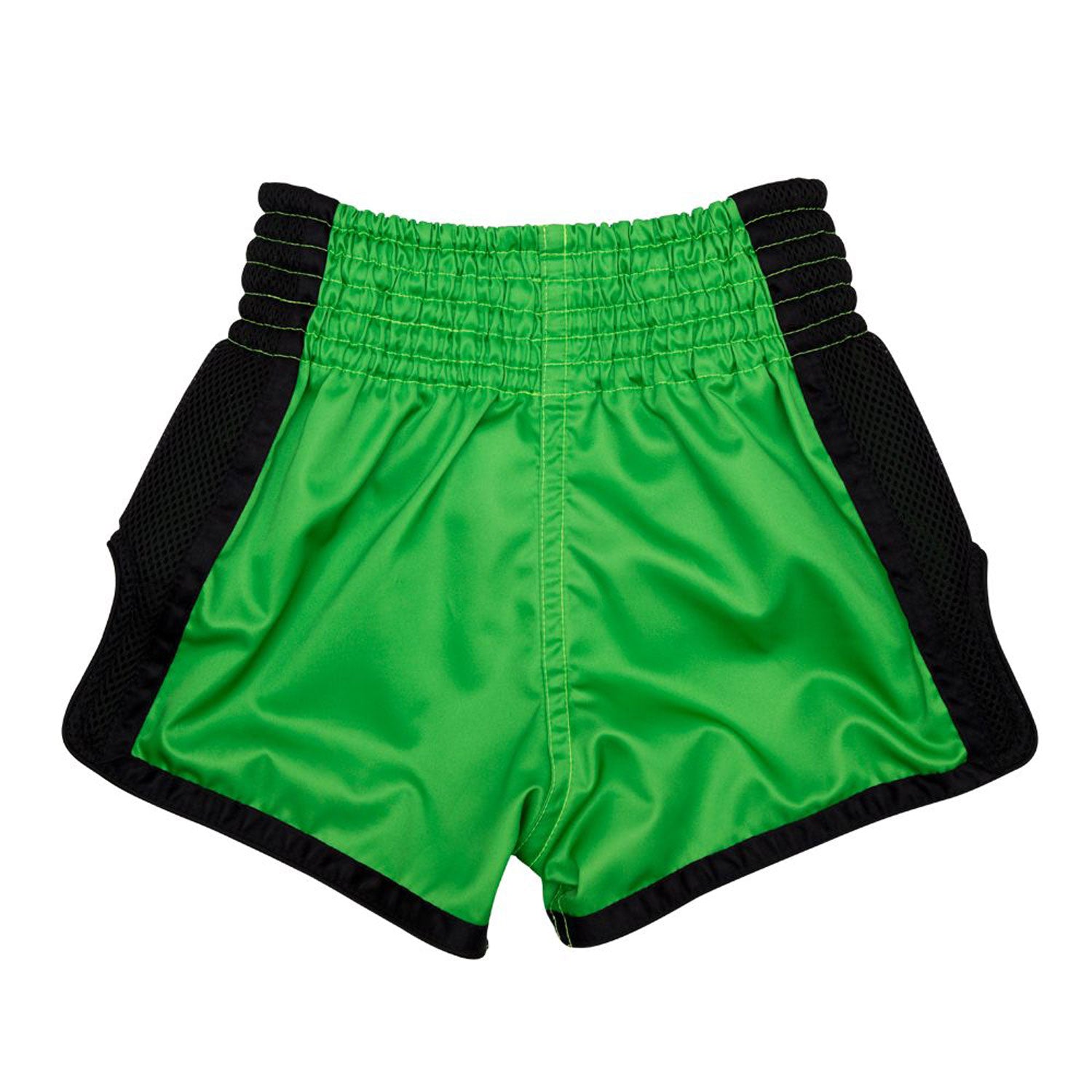 Fairtex Kids Muay Thai Shorts - Siam. Green shorts with black piping