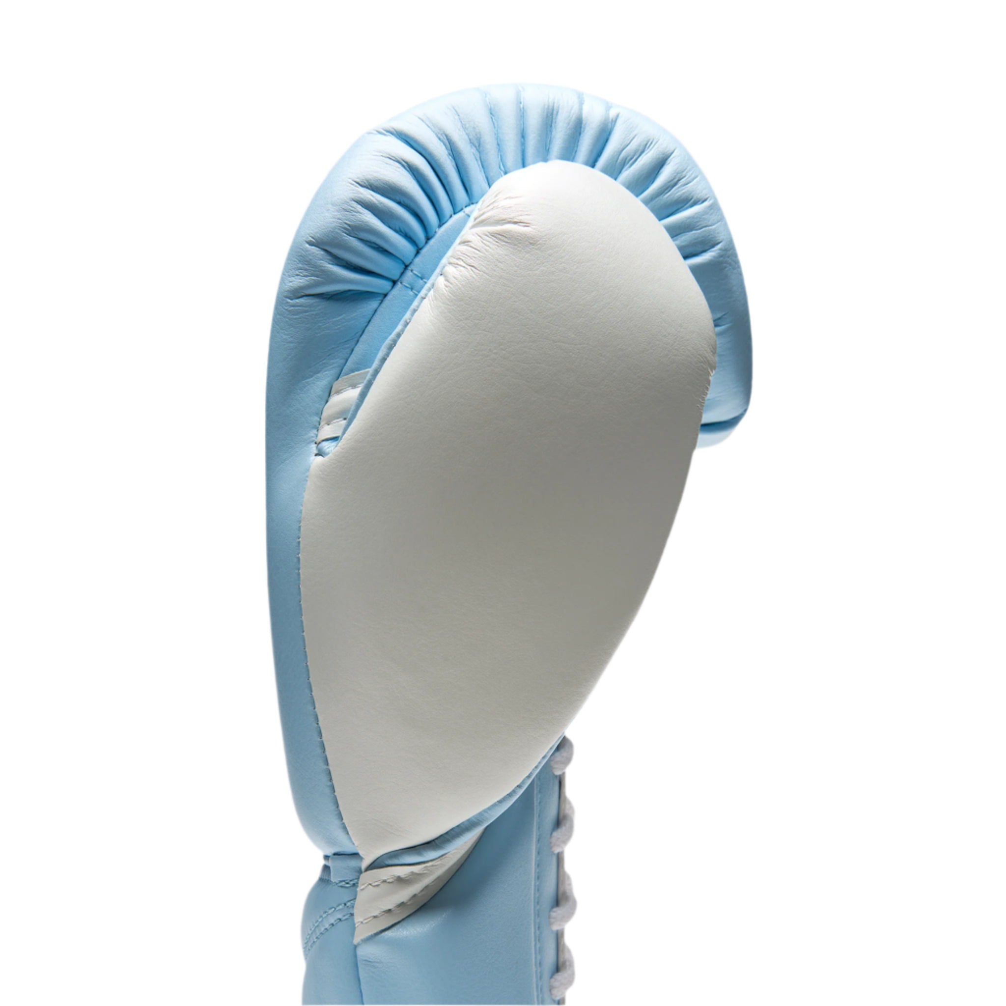 fly superlace x 2 gloves pale blue with grey thumb side view