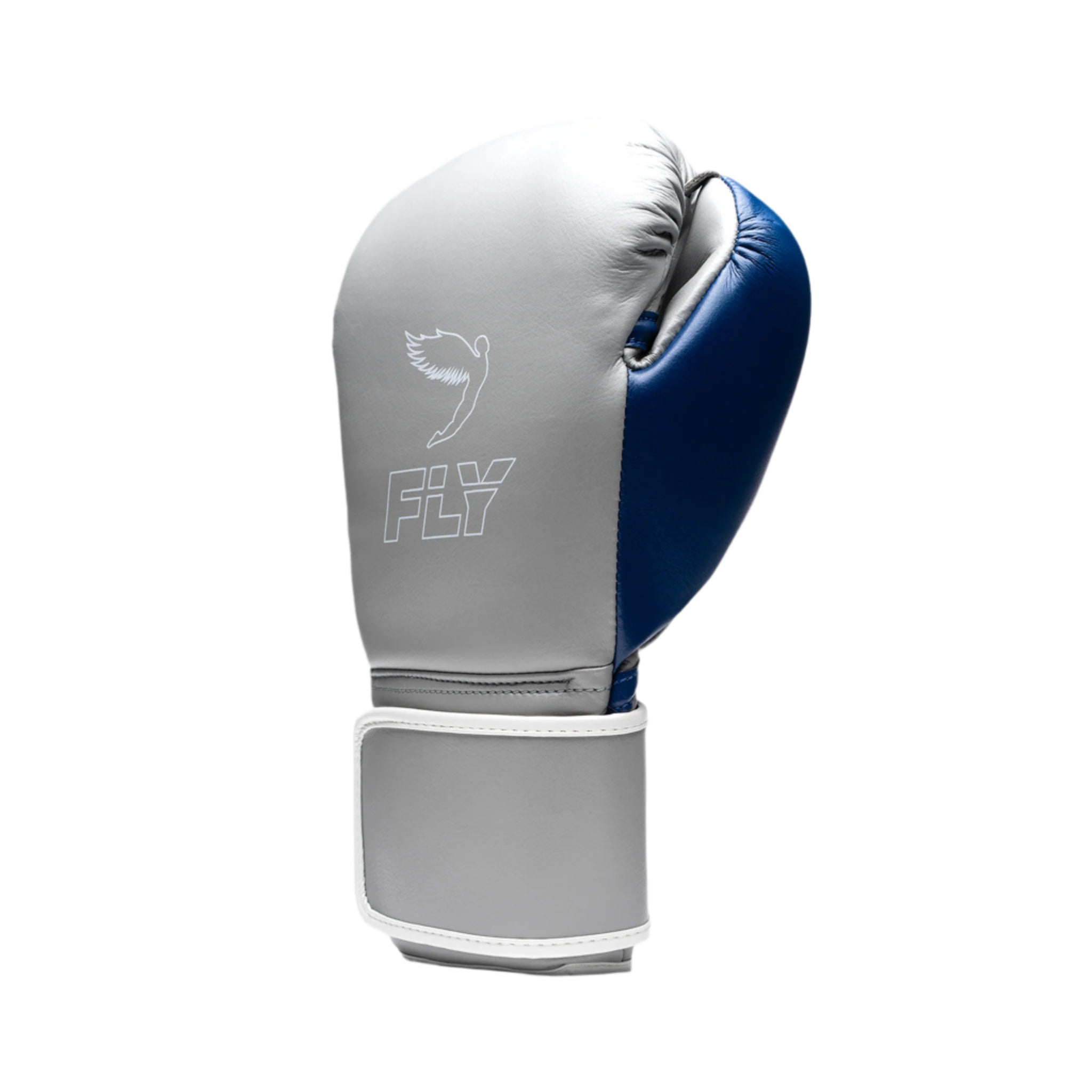 fly superloop pro x 2 gloves grey/space blue with white fly logo and velcro strap