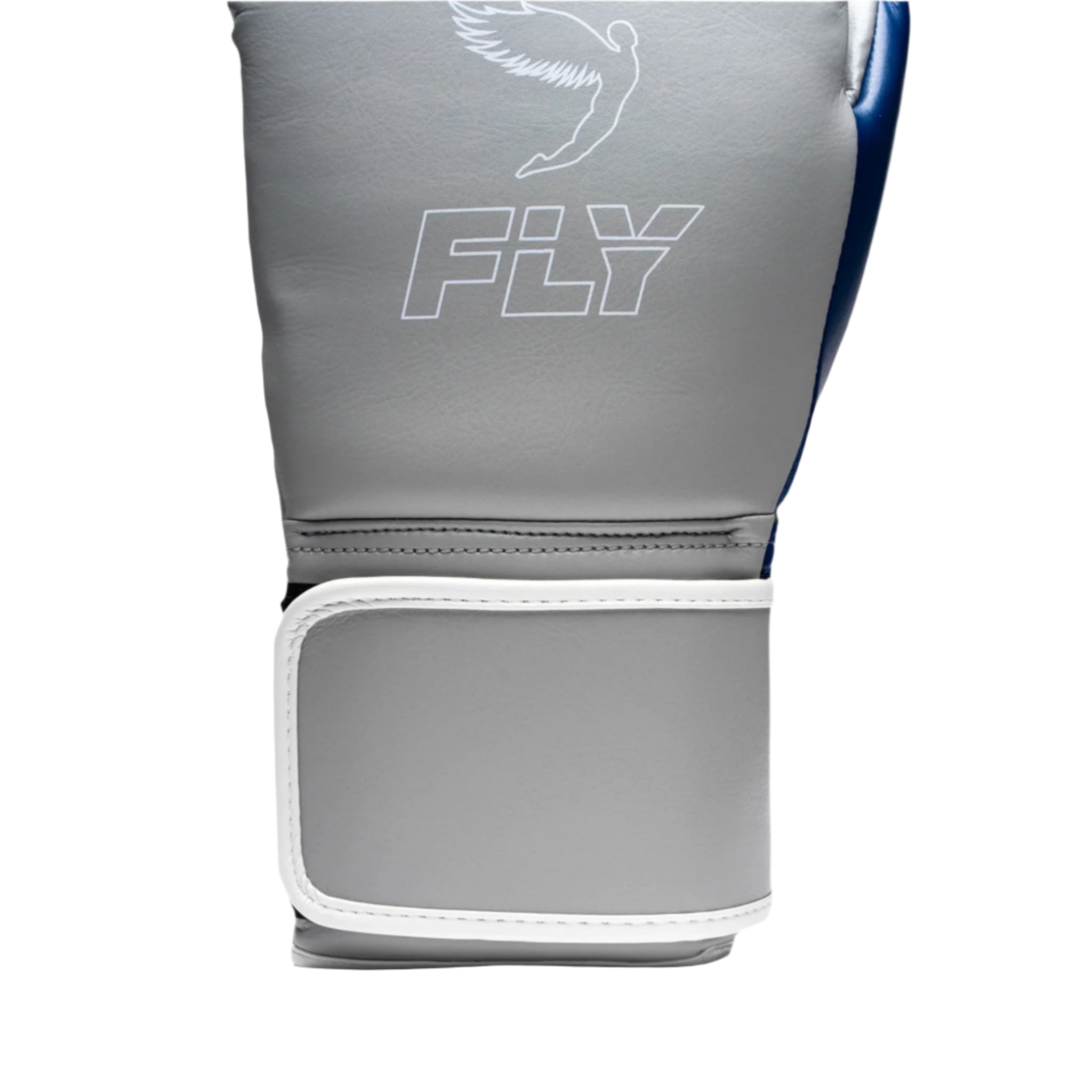 fly superloop pro x 2 gloves grey/space blue with white fly logo and velcro strap