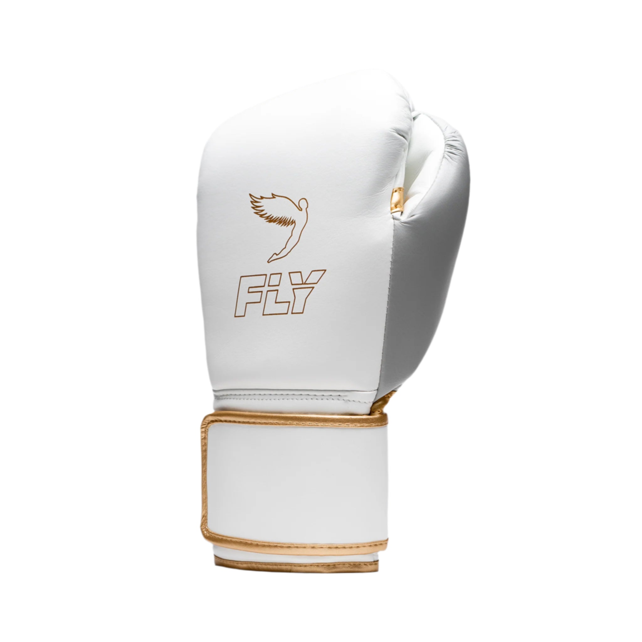 fly superloop pro x 2 gloves white/grey/gold with gold fly logo and velcro strap
