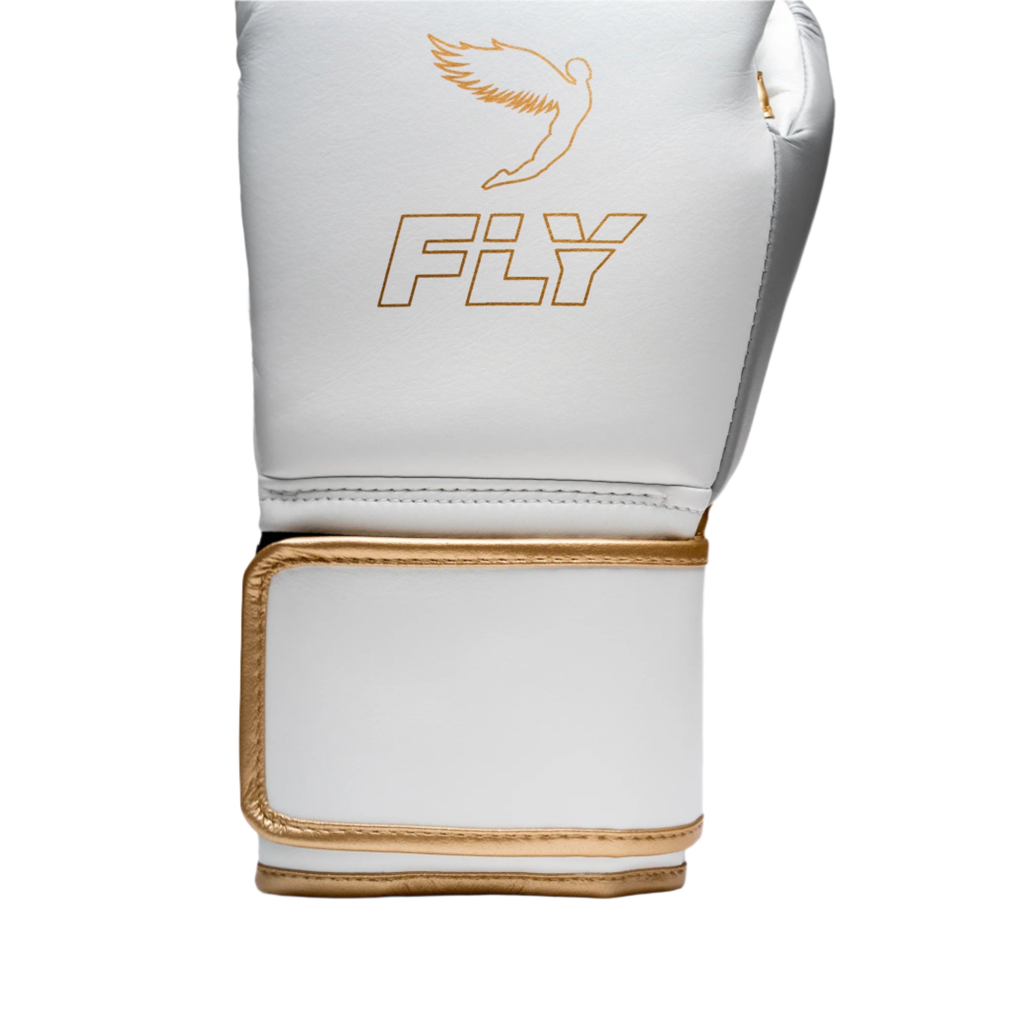 fly superloop pro x 2 gloves white/grey/gold with gold fly logo and velcro strap