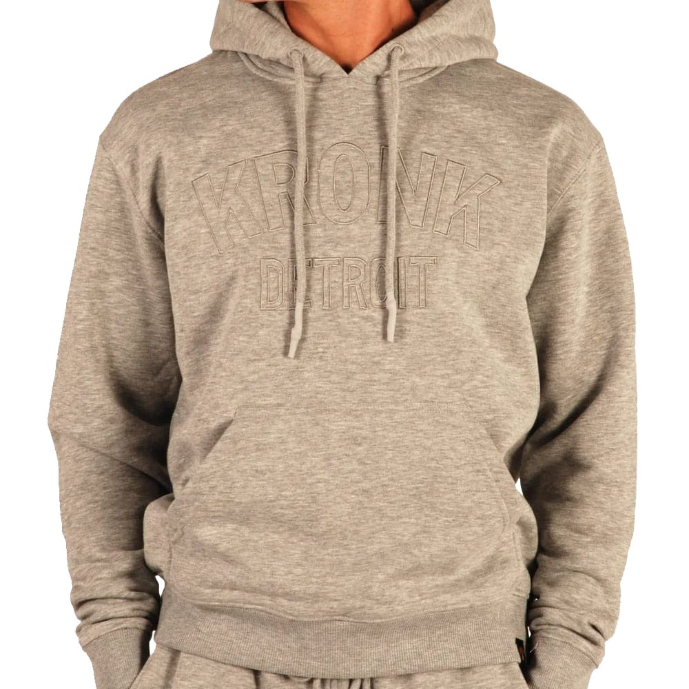 Kronk Detroit Stealth Hoody in grey colour with grey Kronk detroit text