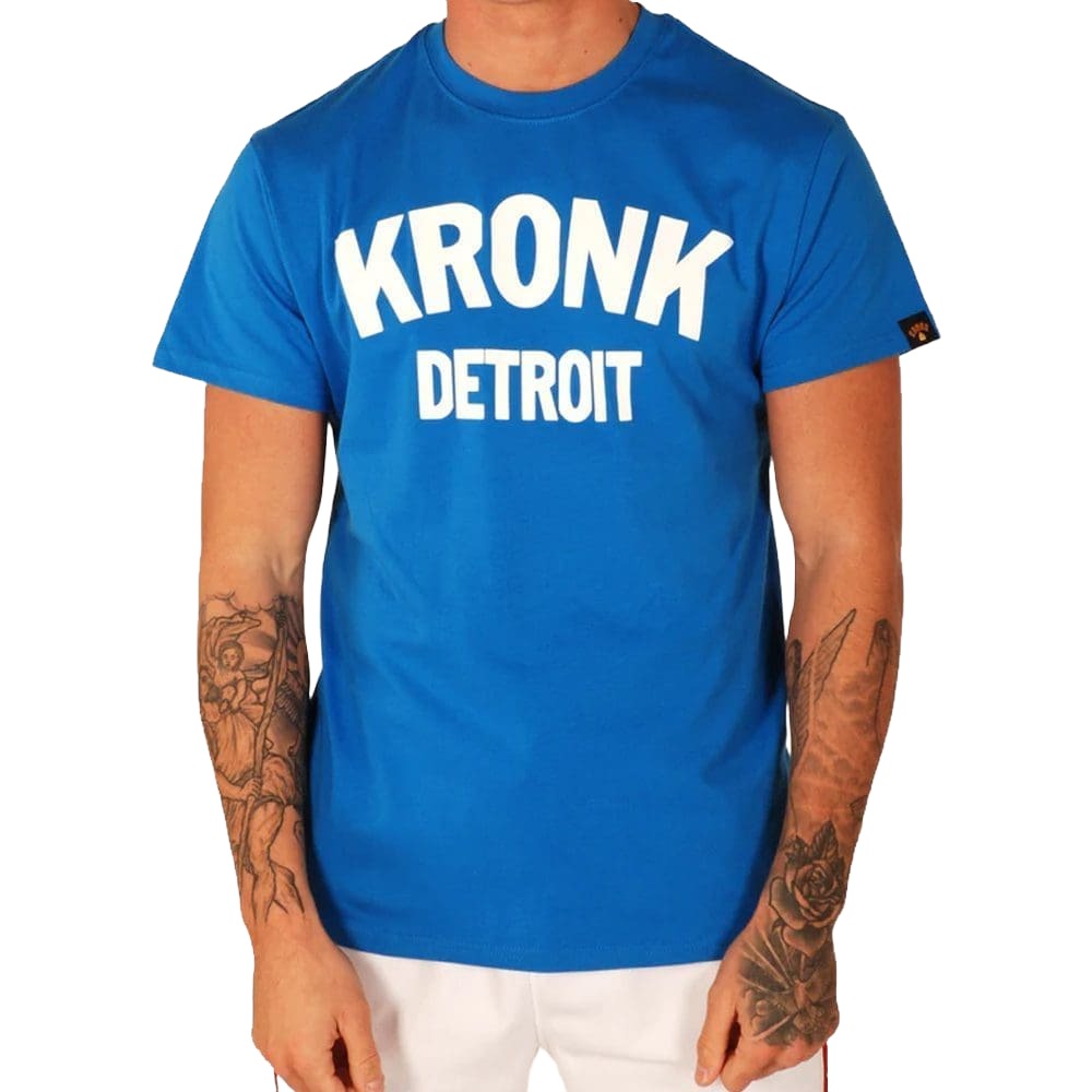 Kronk Detroit T-Shirt Blue with White Kronk Detroit Text