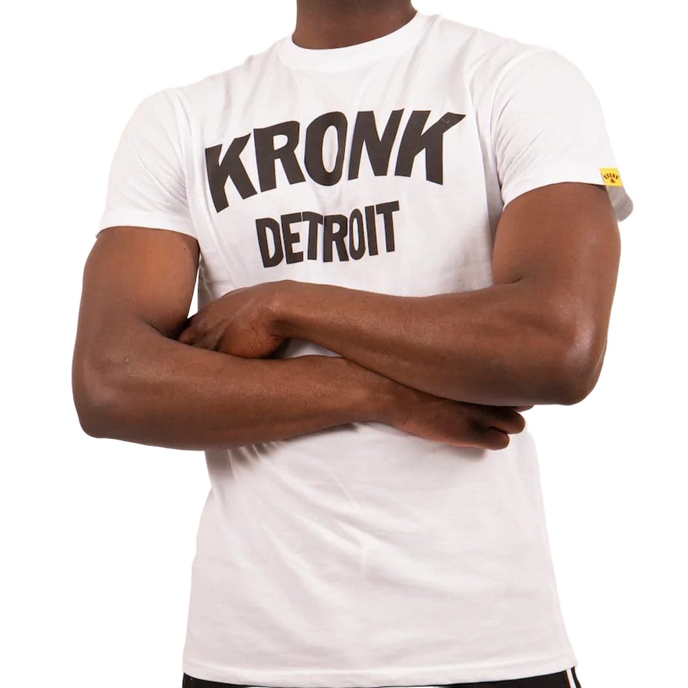 Kronk Detroit T-Shirt White with Black Kronk Detroit Text