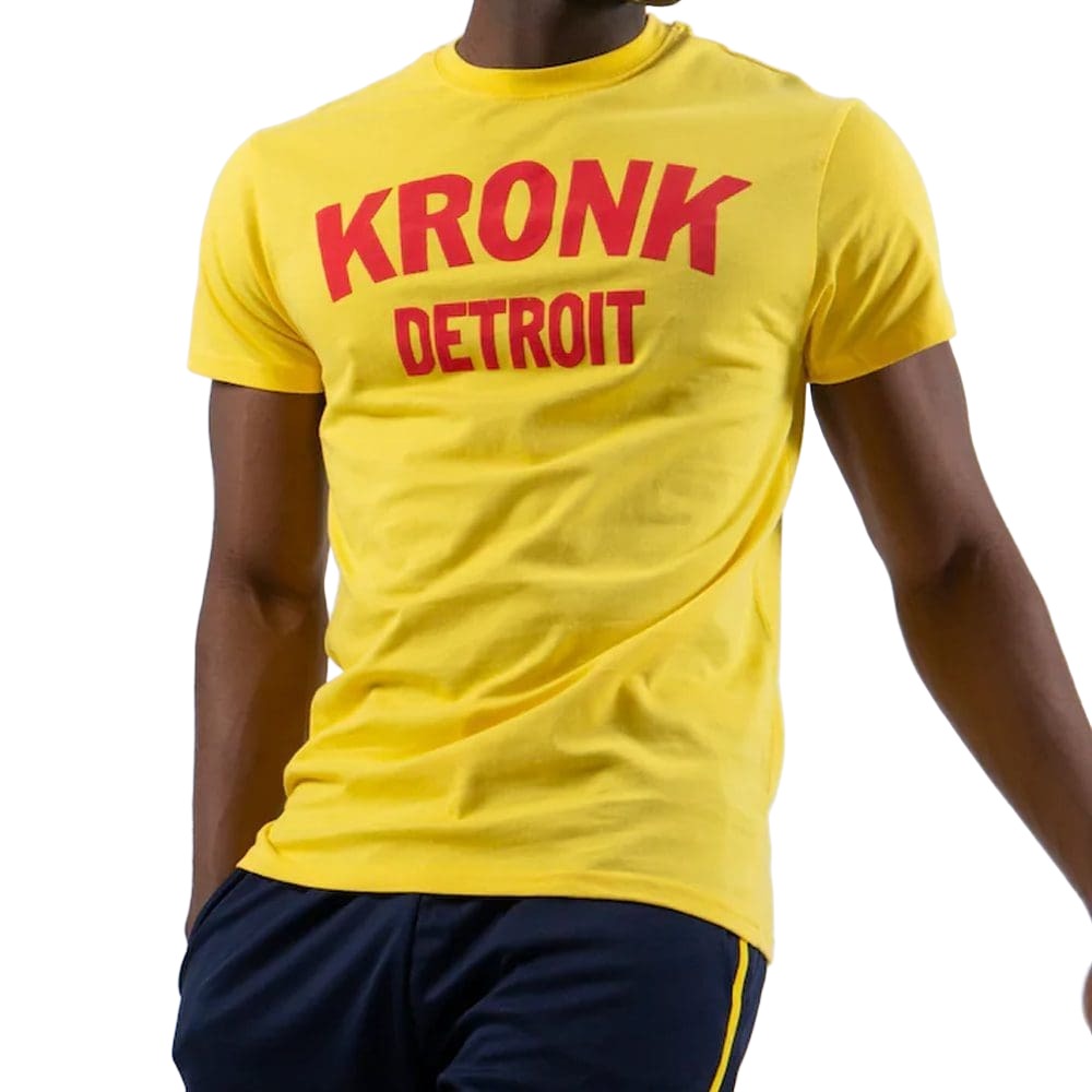 Kronk Detroit T-Shirt Yellow with Red Kronk Detroit Text