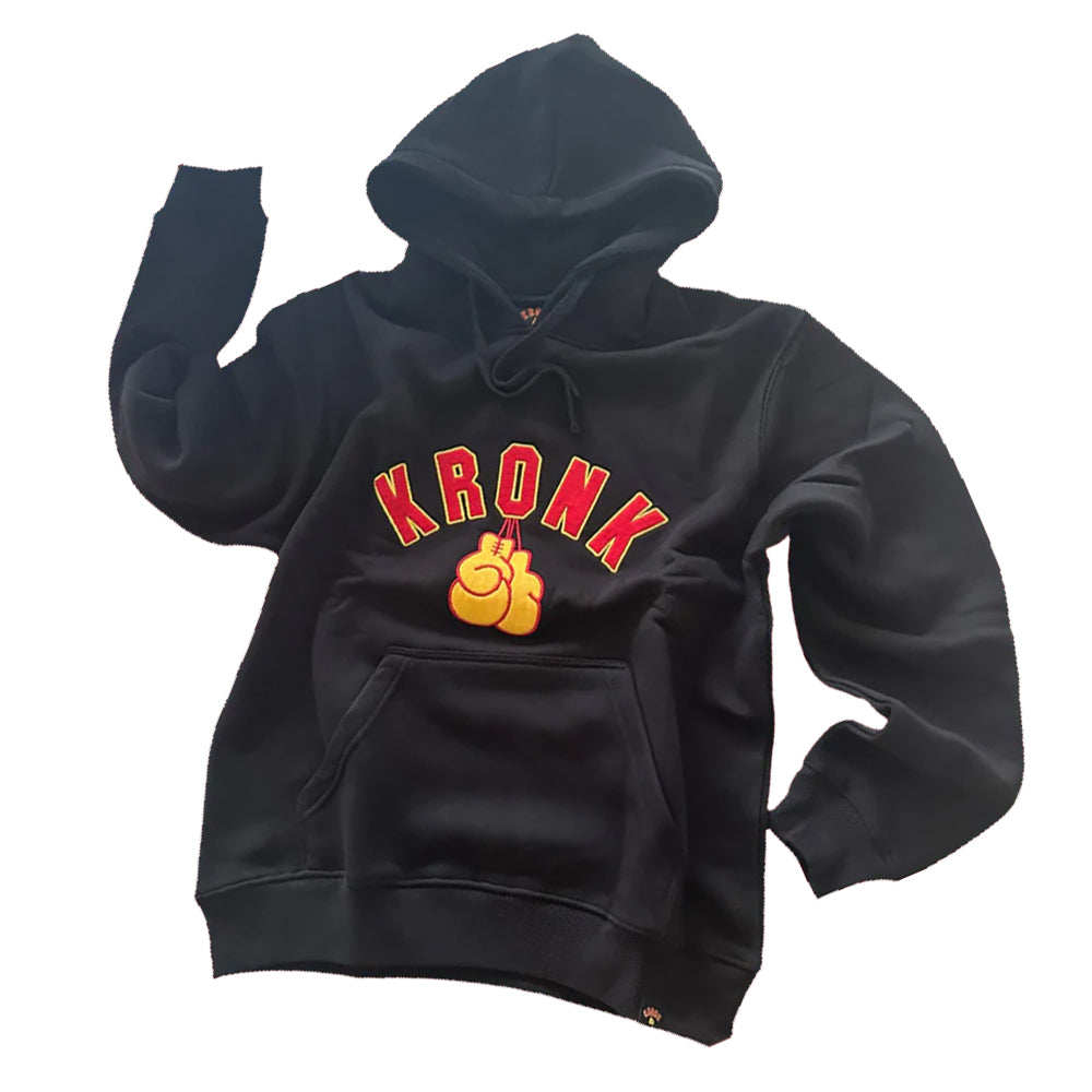 Kronk Gloves Applique Hoody Loose Fit black