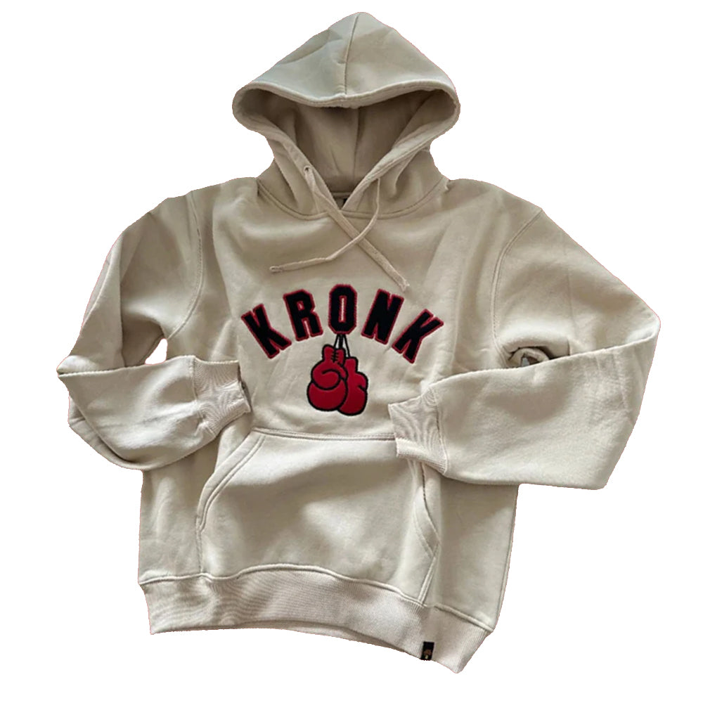 Kronk Gloves Applique Hoody Loose Fit off white