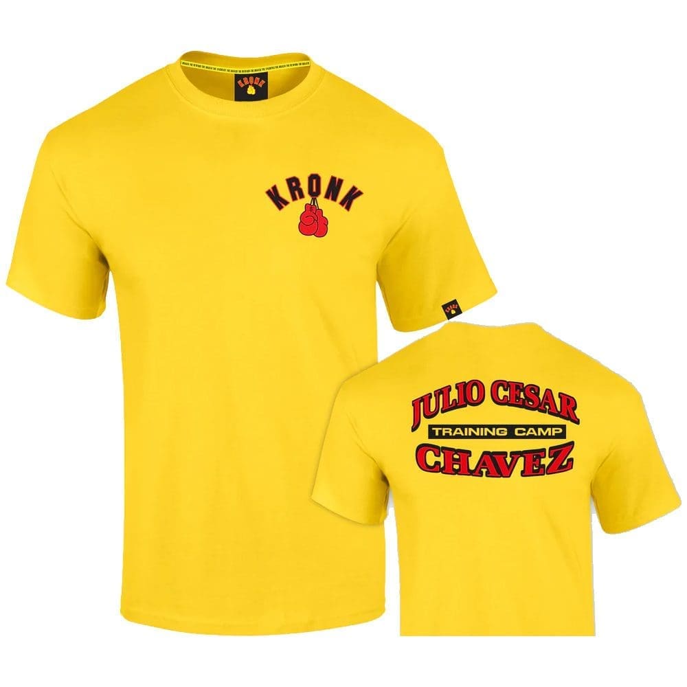Kronk Julio Cesar Chavez Training Camp T-Shirt Yellow with kronk logo