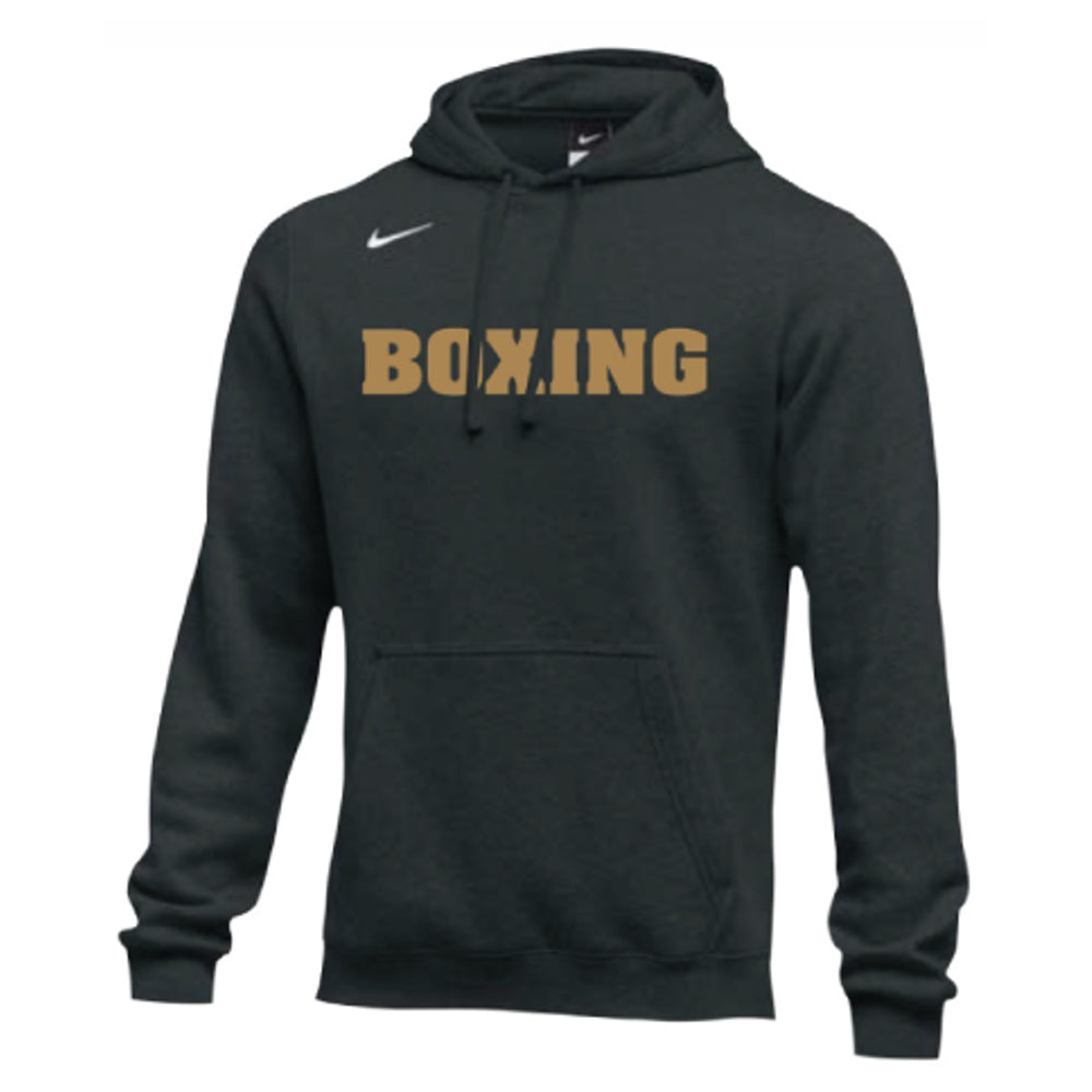 Nike Boxing Club hoody black with white Nike swoosh and gold Boxing text