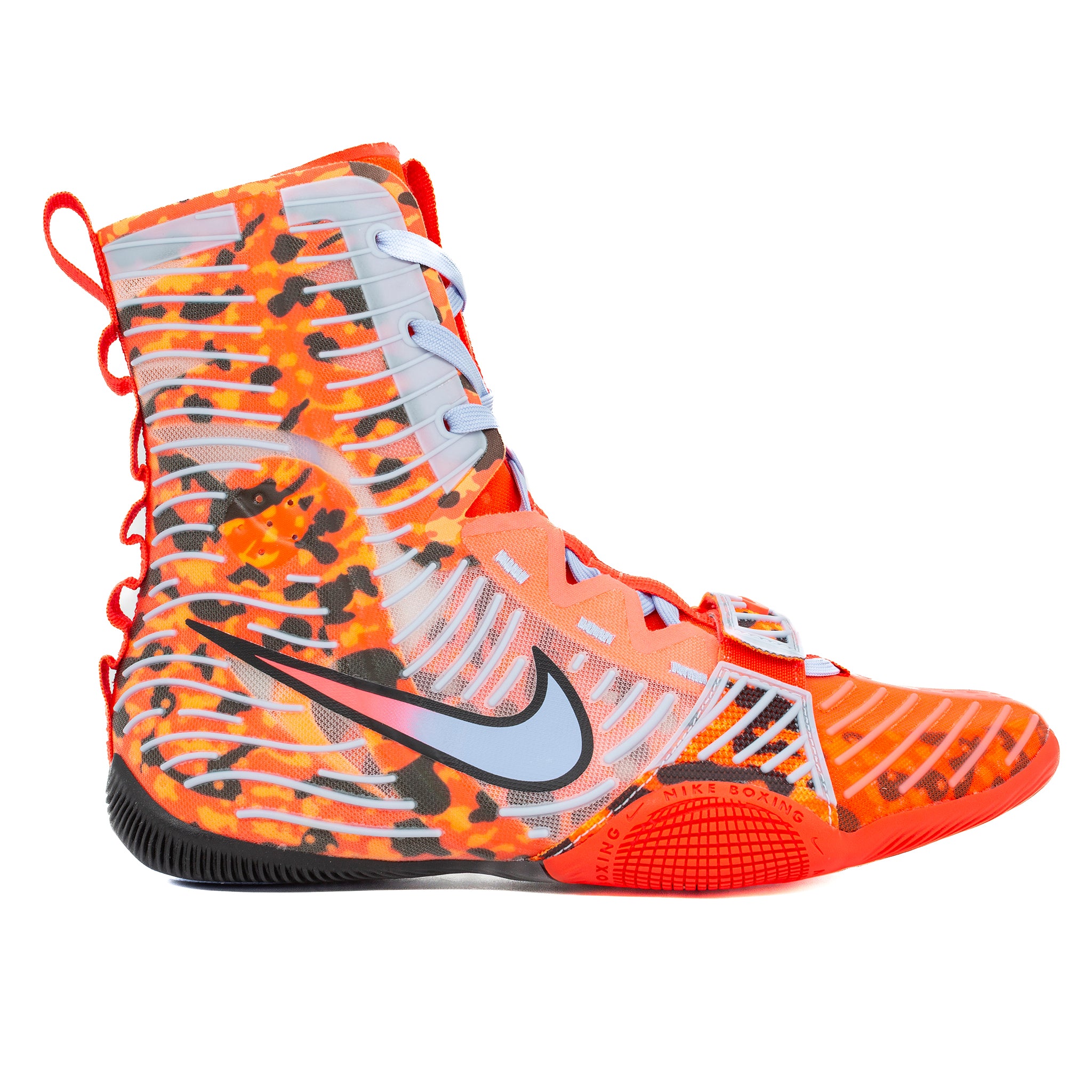 Nike Hyper KO 3 SE Boxing Boots orange black bright crimson dart frog design