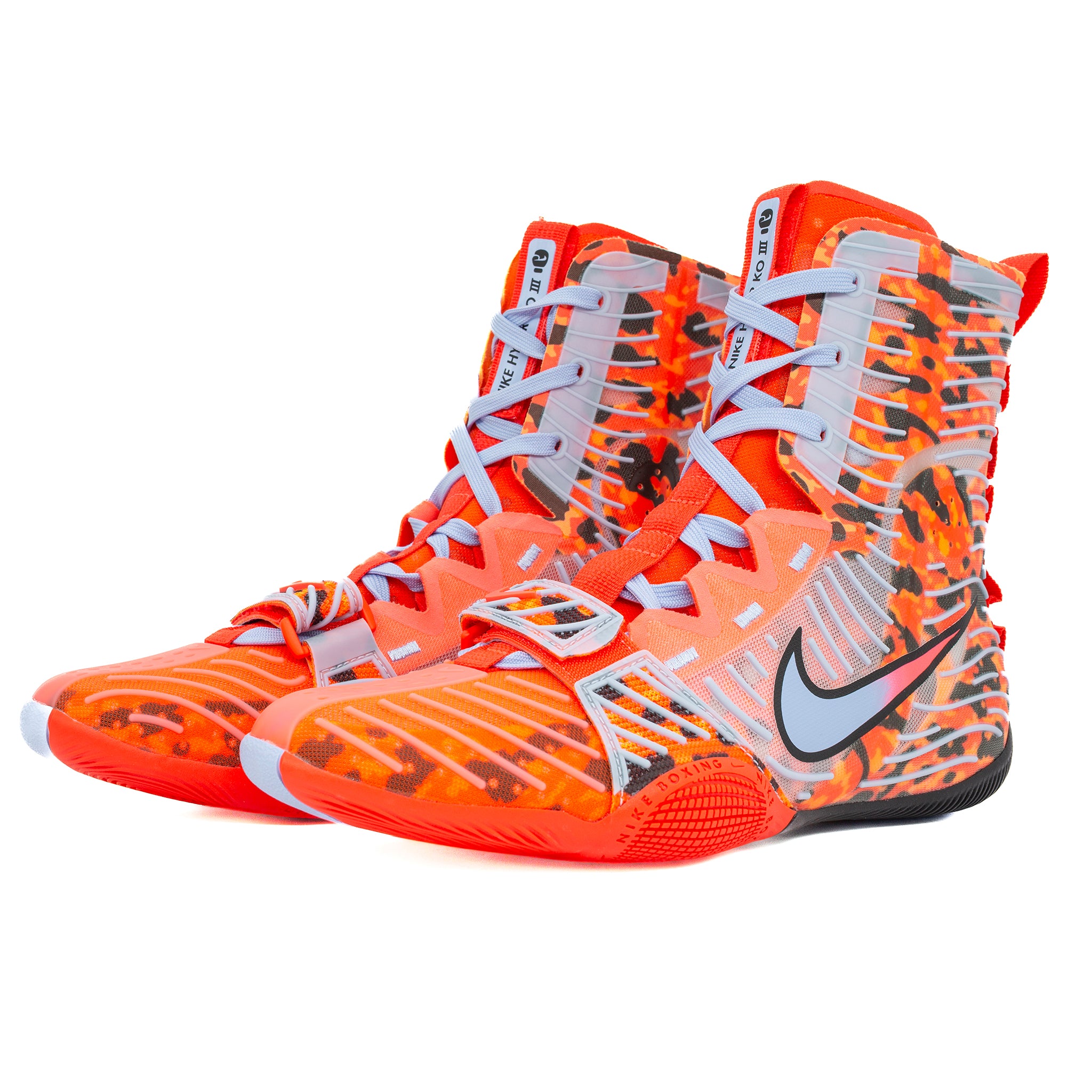 Nike Hyper KO 3 SE Boxing Boots orange black bright crimson dart frog design