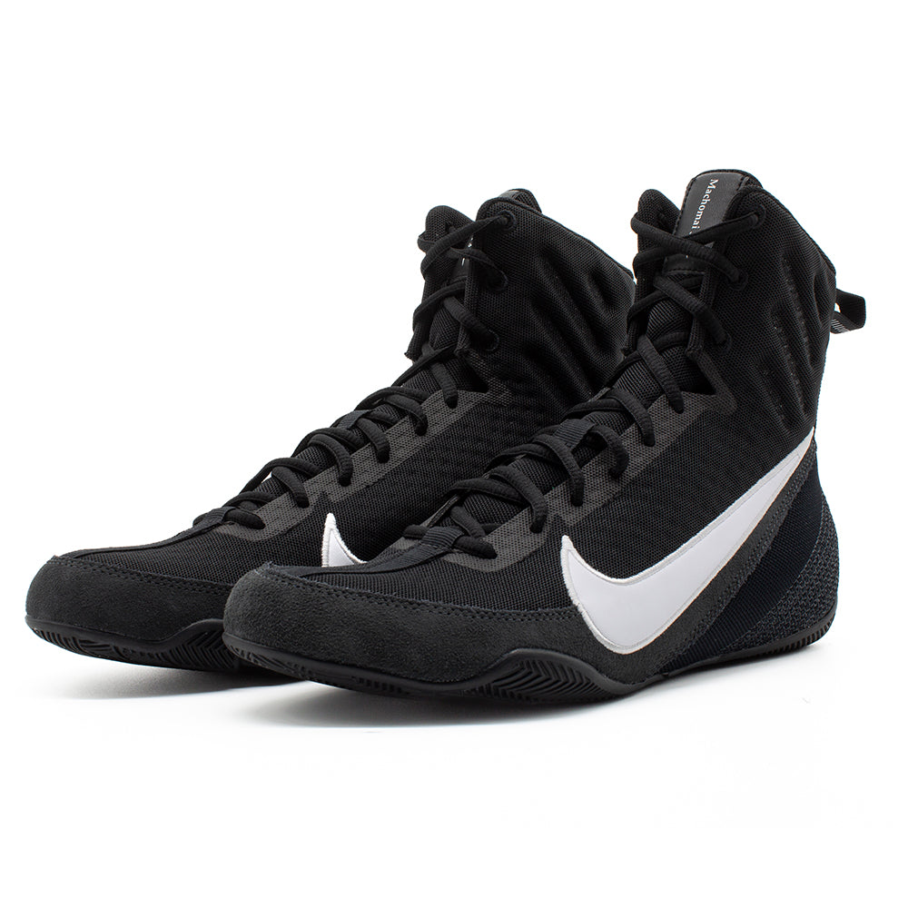 Nike Machomai 3 Boxing Boots Black/White side view of both boots