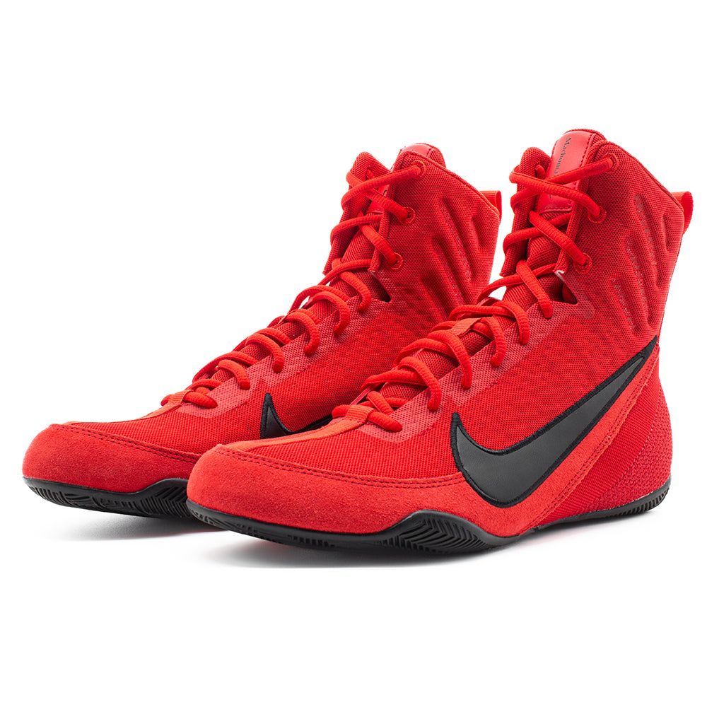 Nike Machomai 3 Boxing Boots Red/Black side view of both boots