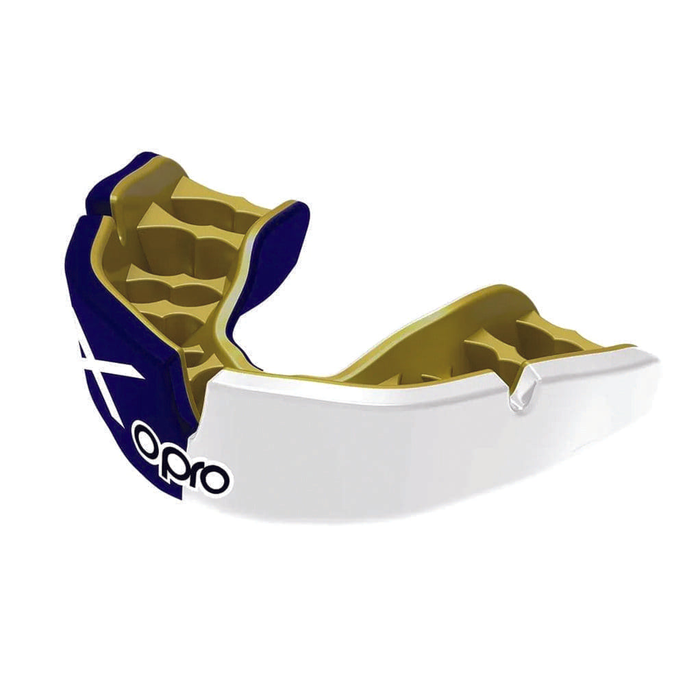 Opro Custom Fit Mouth guard Scotland Flag with black printed Opro logo
