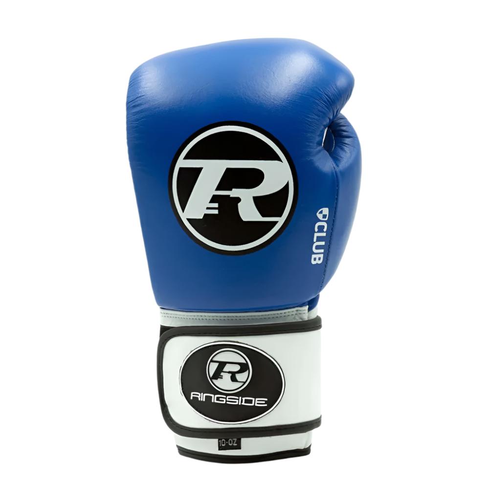 Ringside Club gloves Blue with white Ringside logo and strap