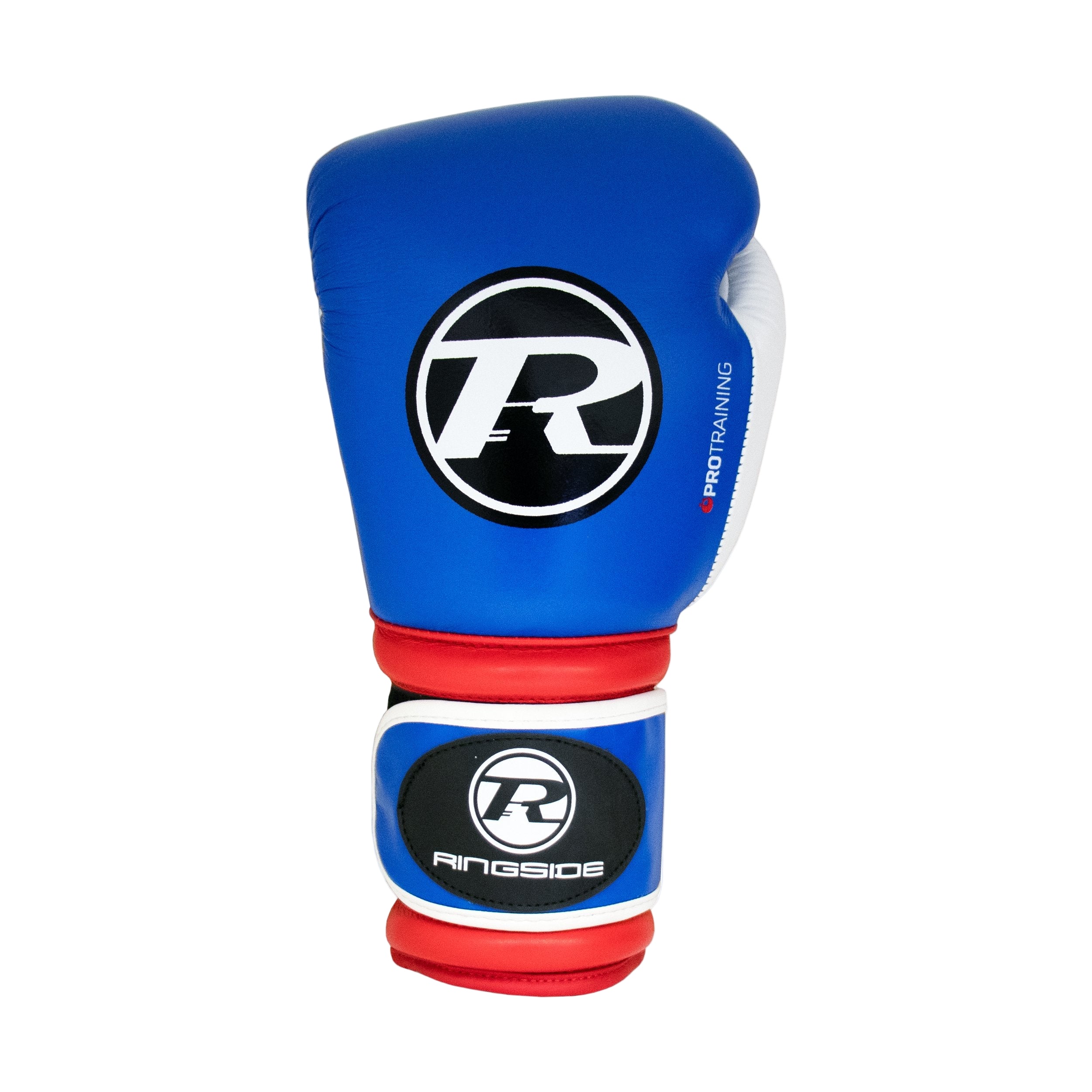 Ringside G1 Pro Training Gloves Blue/Red/White boxing gloves with black Ringside logo