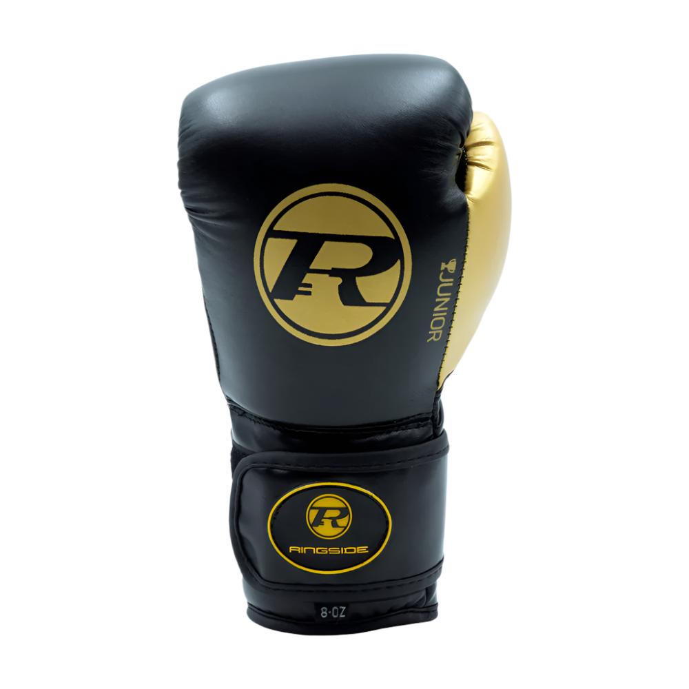 Ringside Junior Synthetic Leather Training Gloves Black Gold