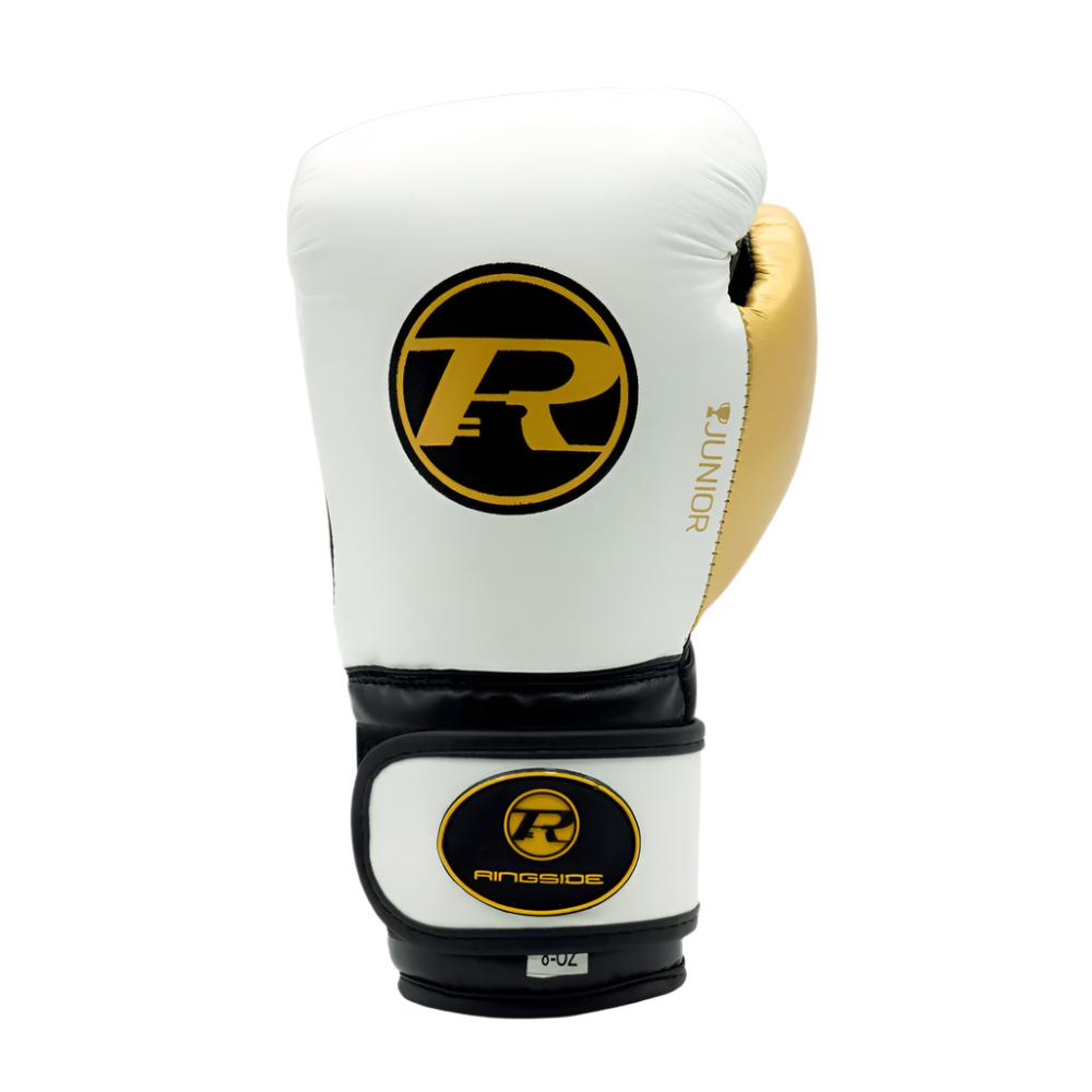 Ringside Junior Synthetic Leather Training Gloves White Gold Black
