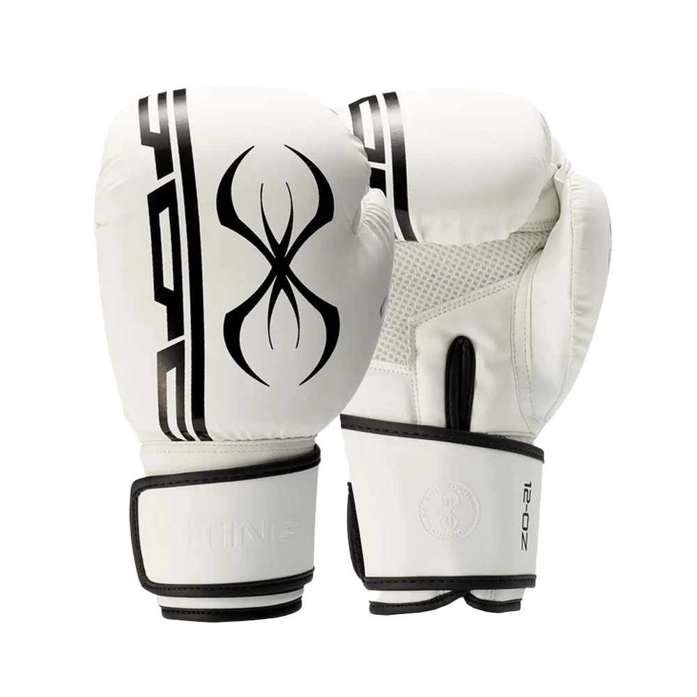 sting armaplus boxing gloves white with black Sting logo