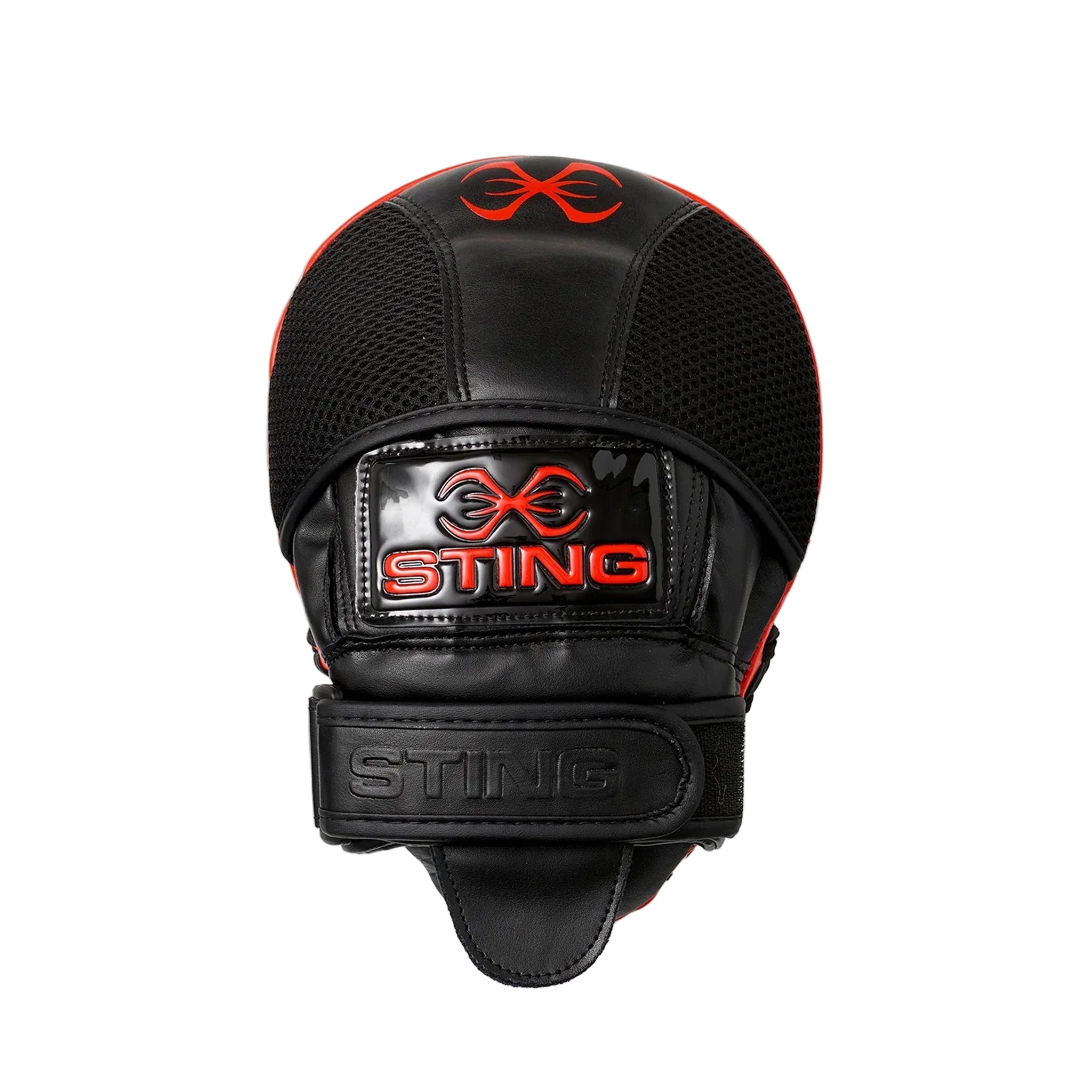Sting Armapro Neo gel Focus Mitts Boxing Pads black with red Sting logo