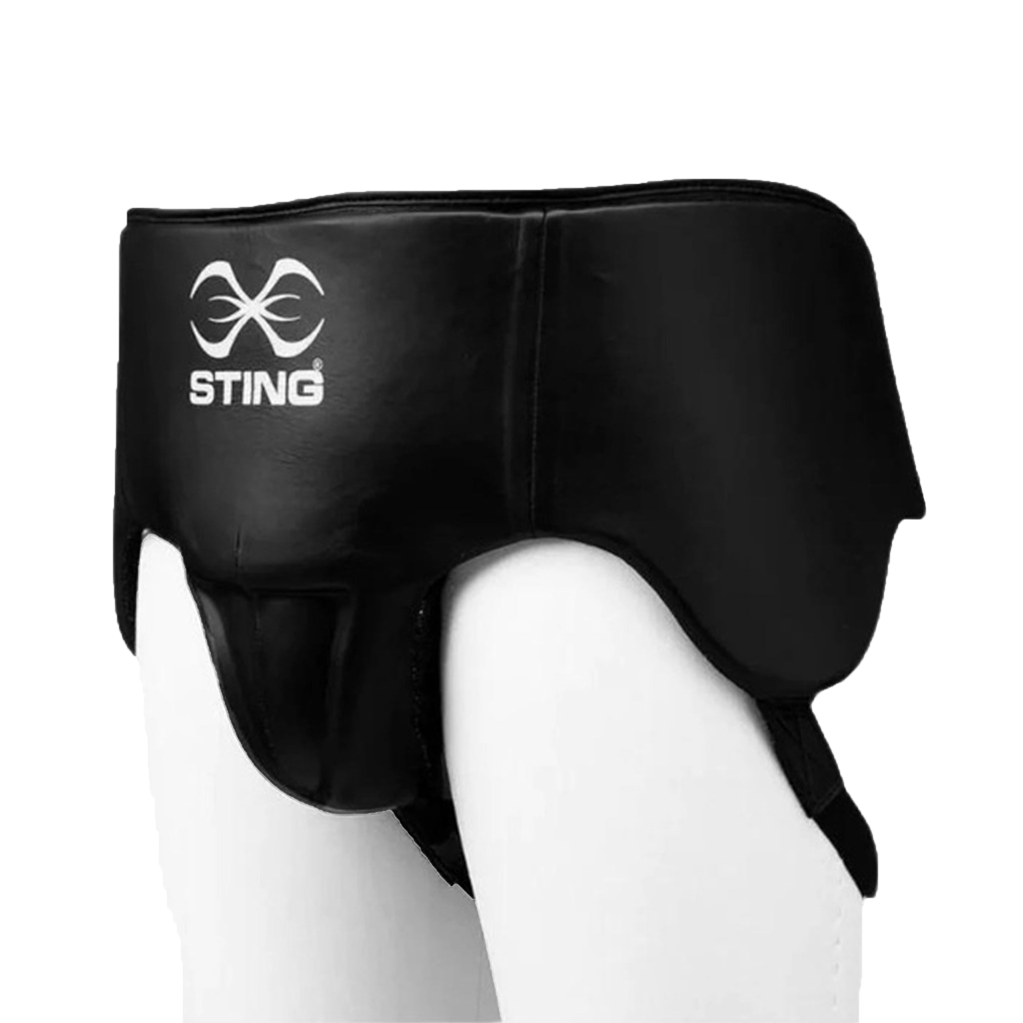 Sting Orion Abdominal Groin Guard black with white Sting boxing logo
