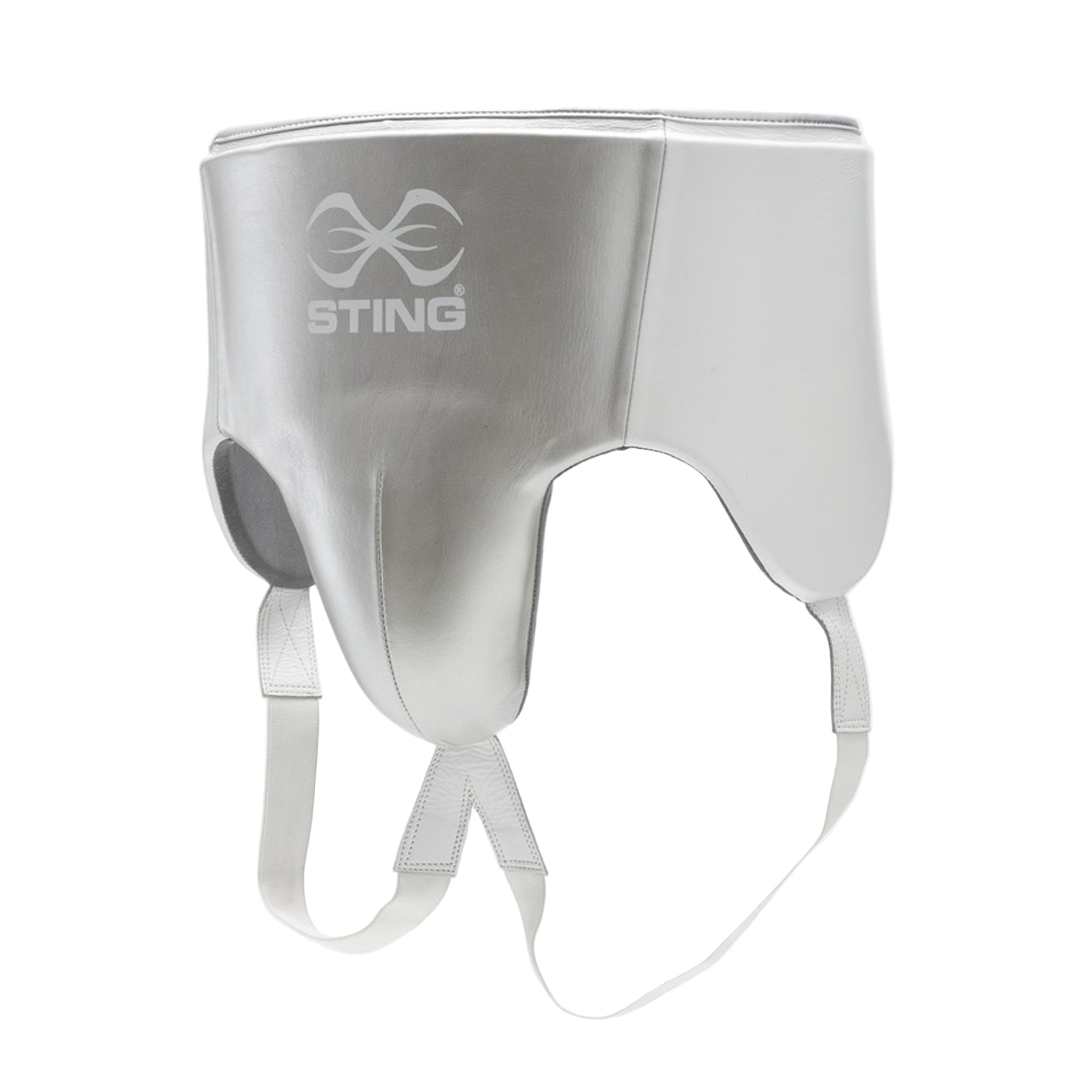 Sting Pro Leather Groin Guard White/Silver