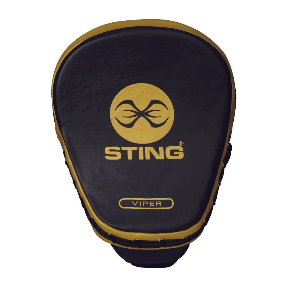 Sting Viper Focus Pads Black and Gold with gold Sting logo