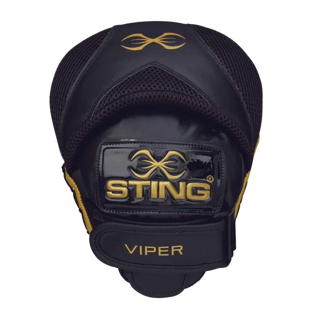Sting Viper Focus Pads Black and Gold with gold Sting logo