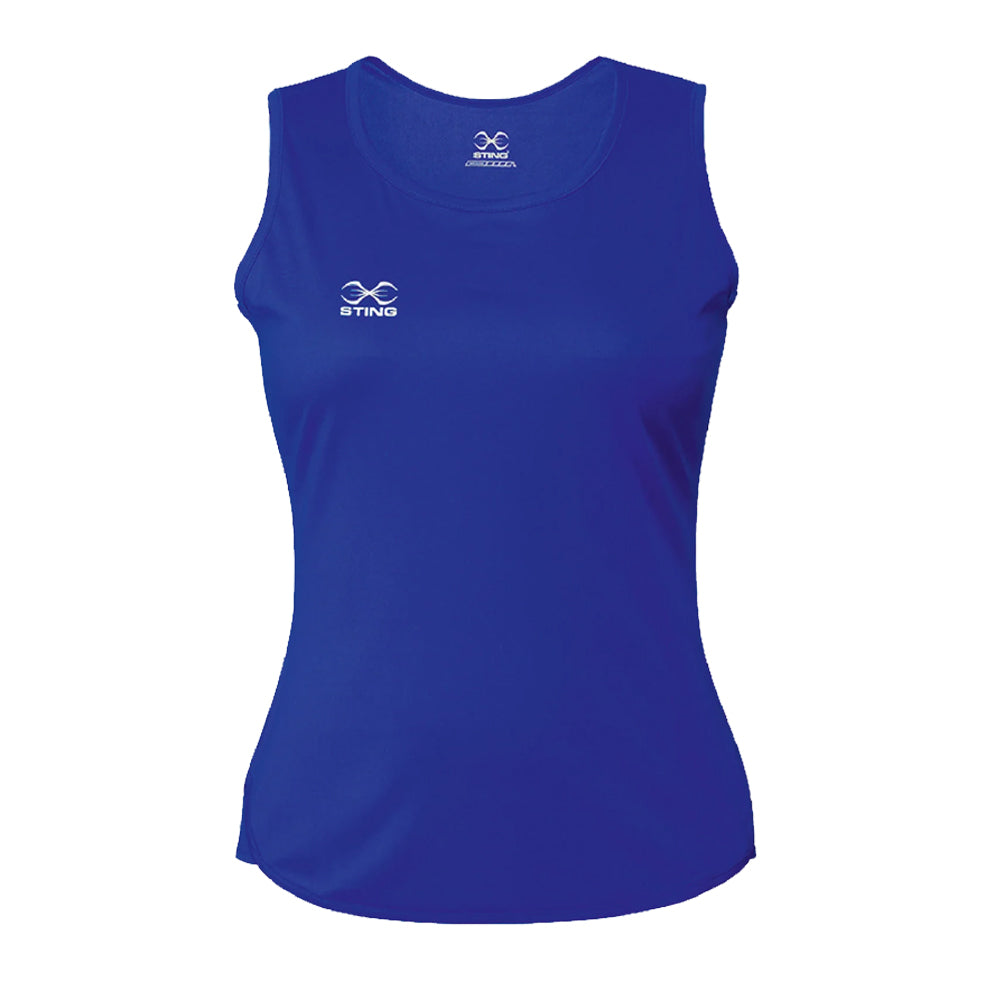 Sting Mettle Women's Boxing Vest blue with white Sting logo