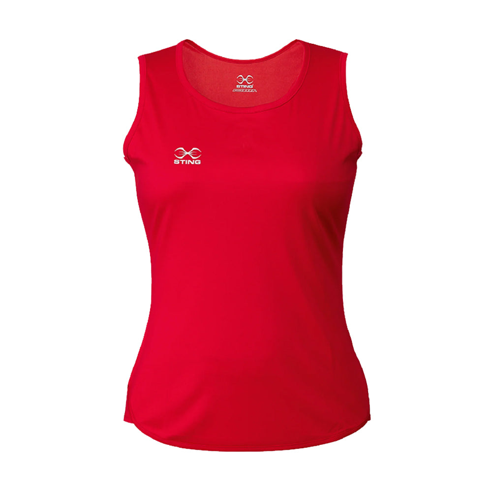 Sting Mettle Women's Boxing Vest red with white Sting logo