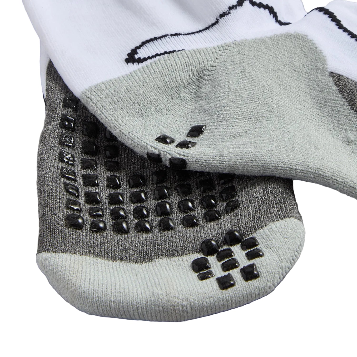 Suzi Wong X-Sole Grip Boxing Socks white wiht close up of grips on sole of feet